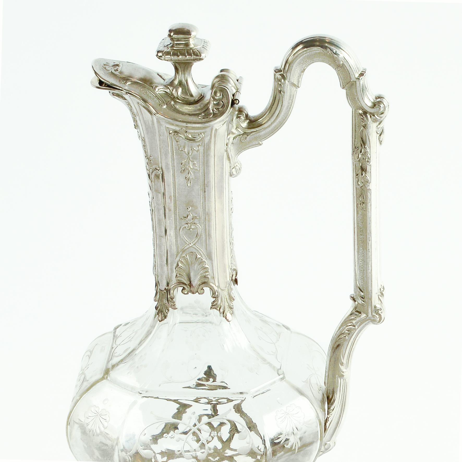 Seltenes, quadratisches, zartes Paar silberner Würfel in Kristallform von Boivin C.1900  im Angebot 1