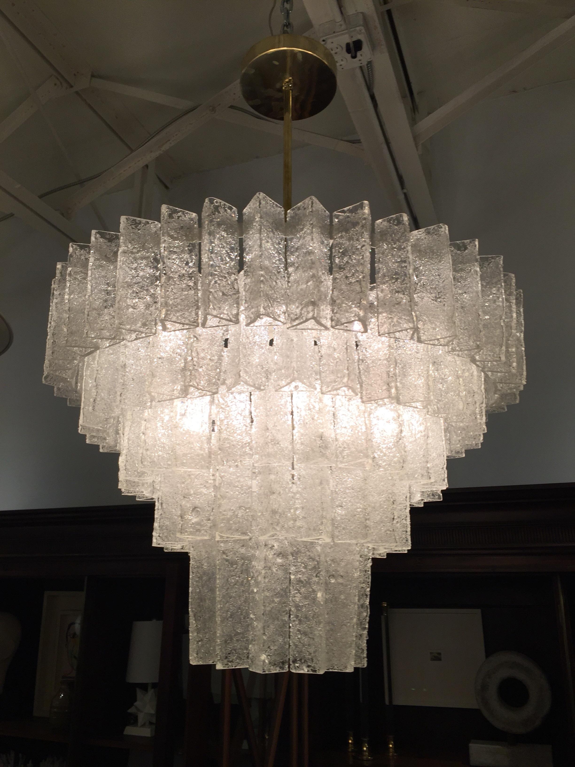 Rare Crystallized Sugar Style Murano Glass Chandelier by Seguso 2