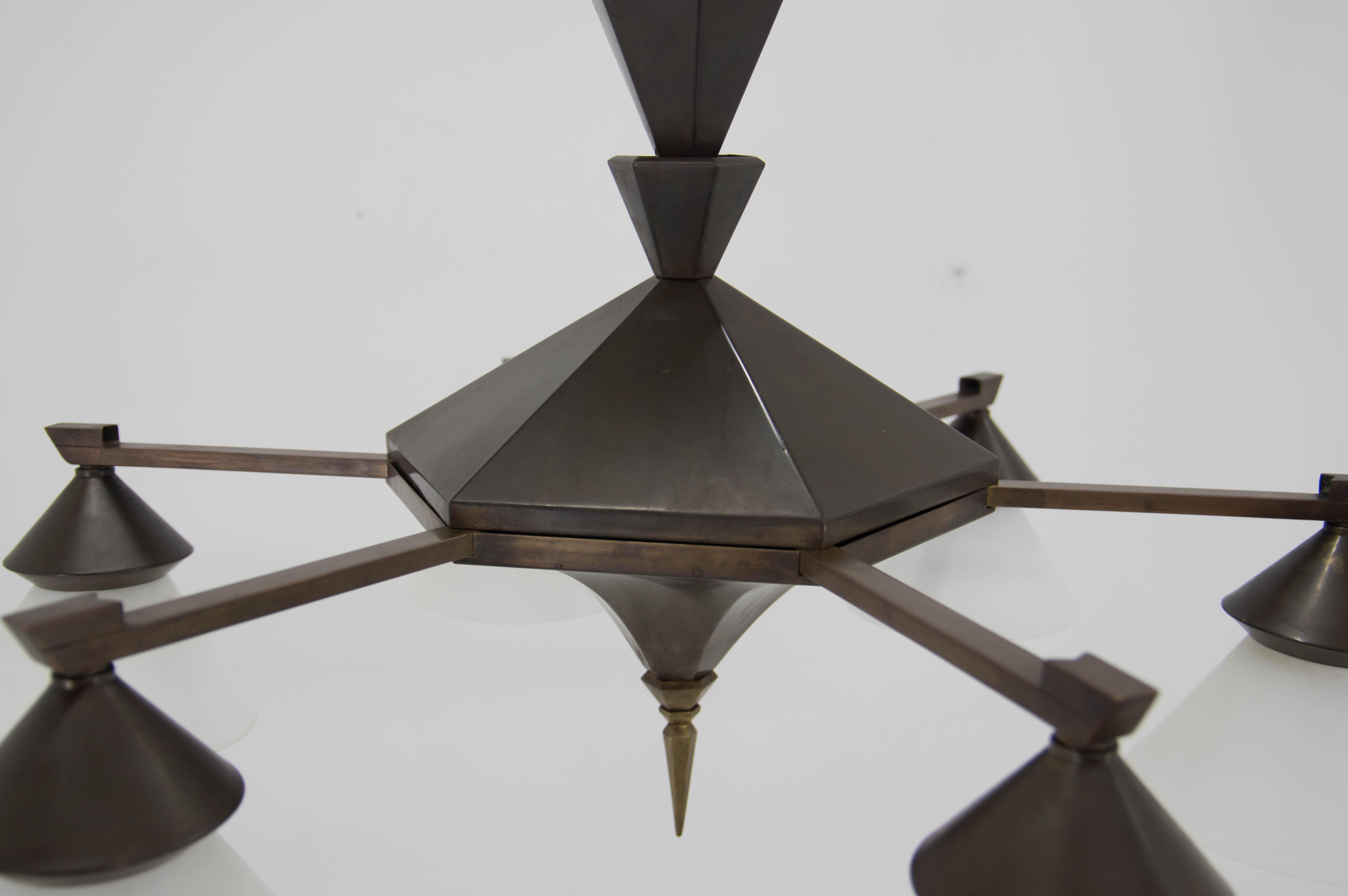 Rare Cubism Chandelier by Franta Anyz, 1920s 4