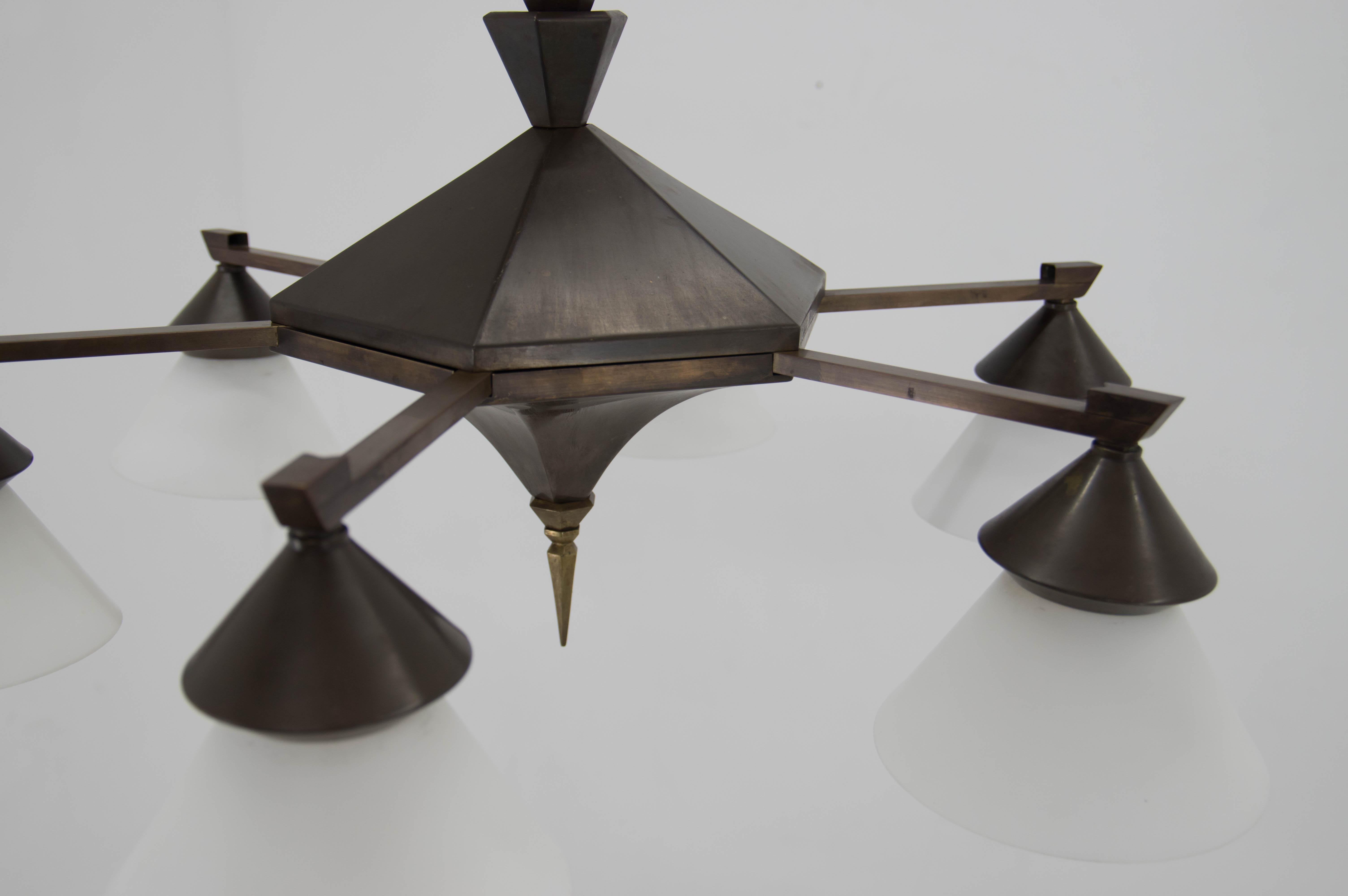 Rare Cubism Chandelier by Franta Anyz, 1920s 5