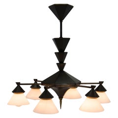 Rare Cubism Chandelier by Franta Anyz, 1920s