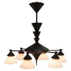 Rare Cubism Chandelier by Franta Anyz, 1920s