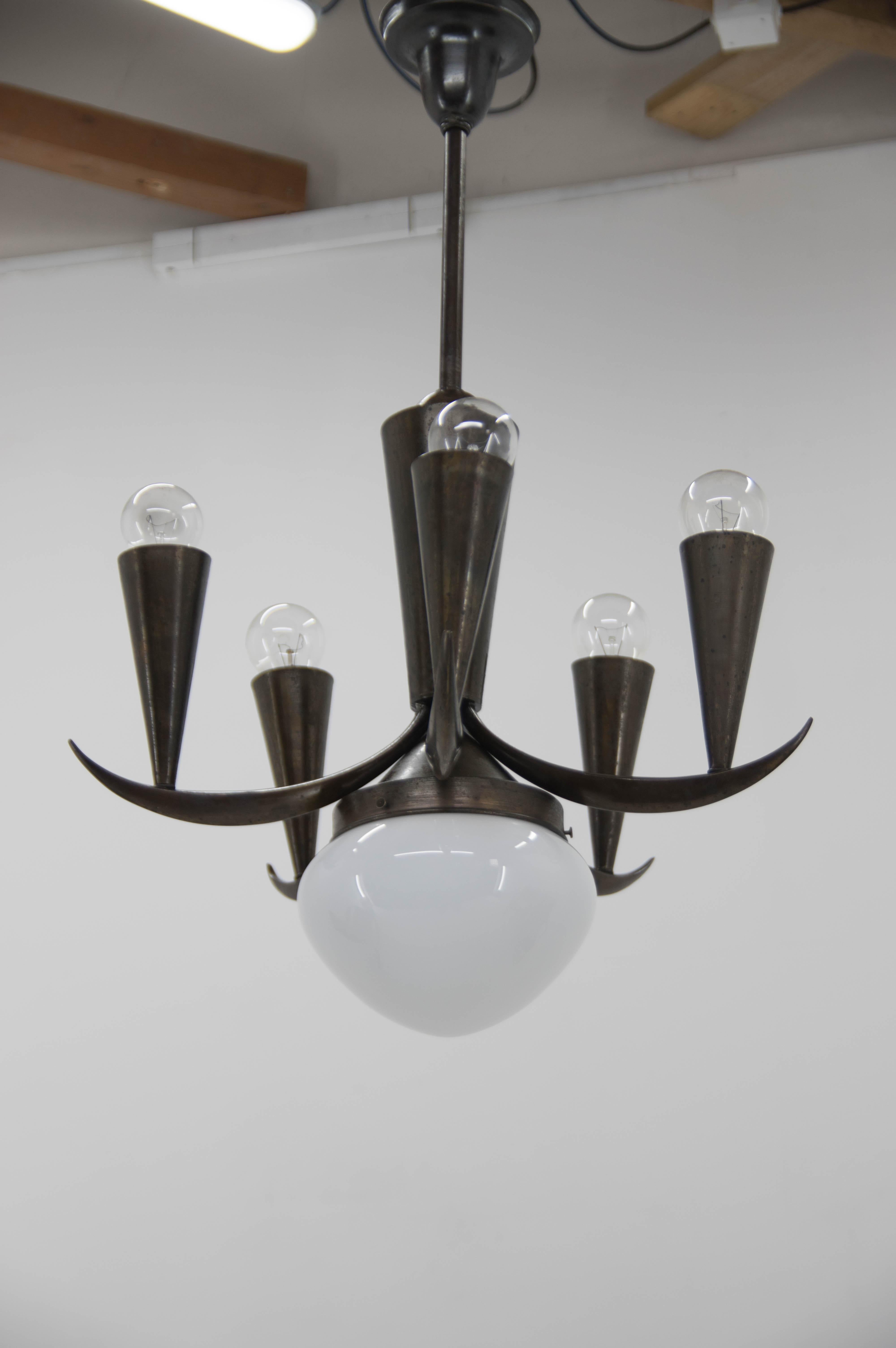 Rare Cubistic Chandelier by IAS, 1910s For Sale 4