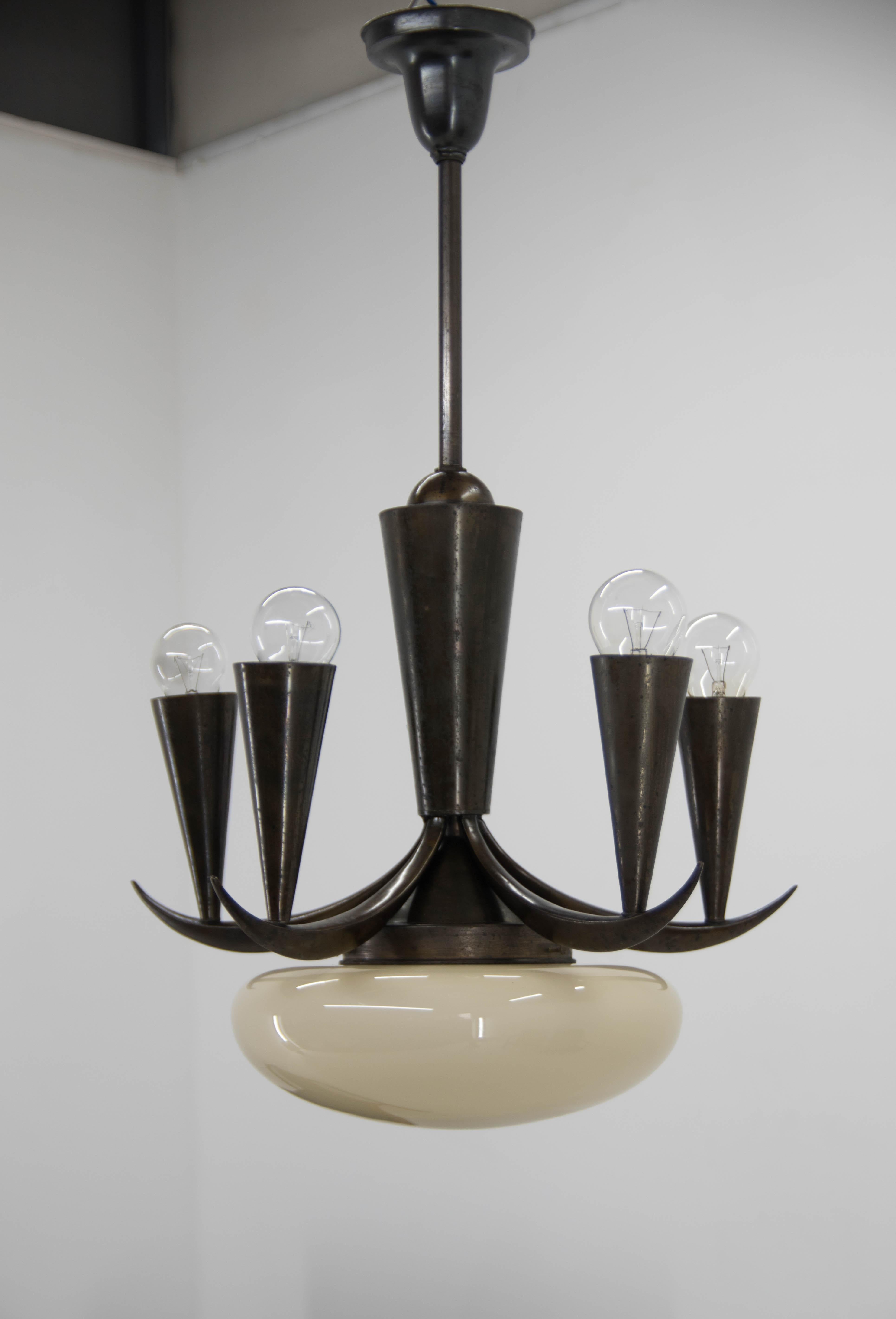 Rare Cubistic Chandelier by IAS, 1910s For Sale 5