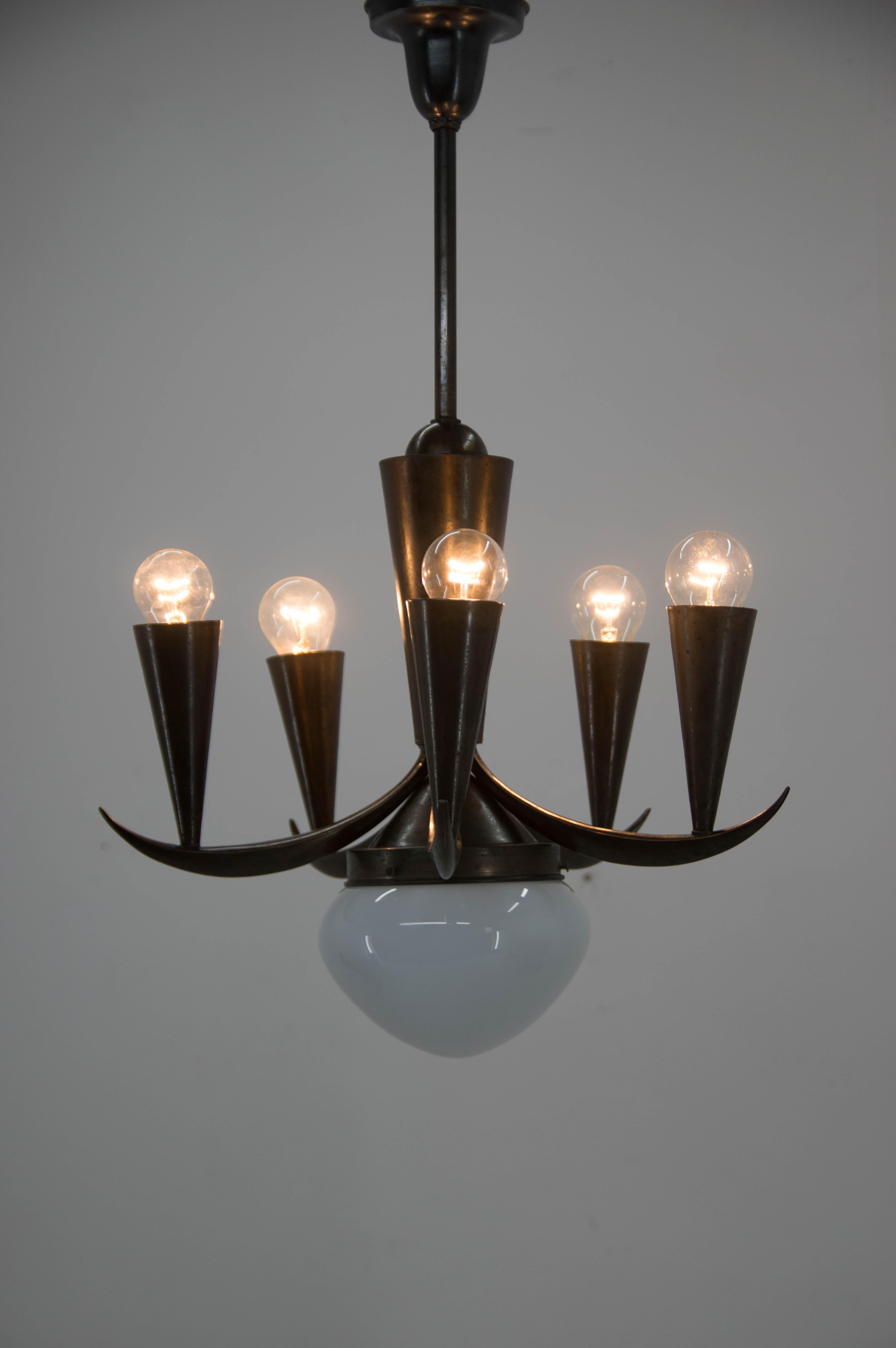 Rare Cubistic Chandelier by IAS, 1910s For Sale 7