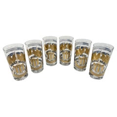 Rare Culver Glass "International Drinking Team" Highball Glasses