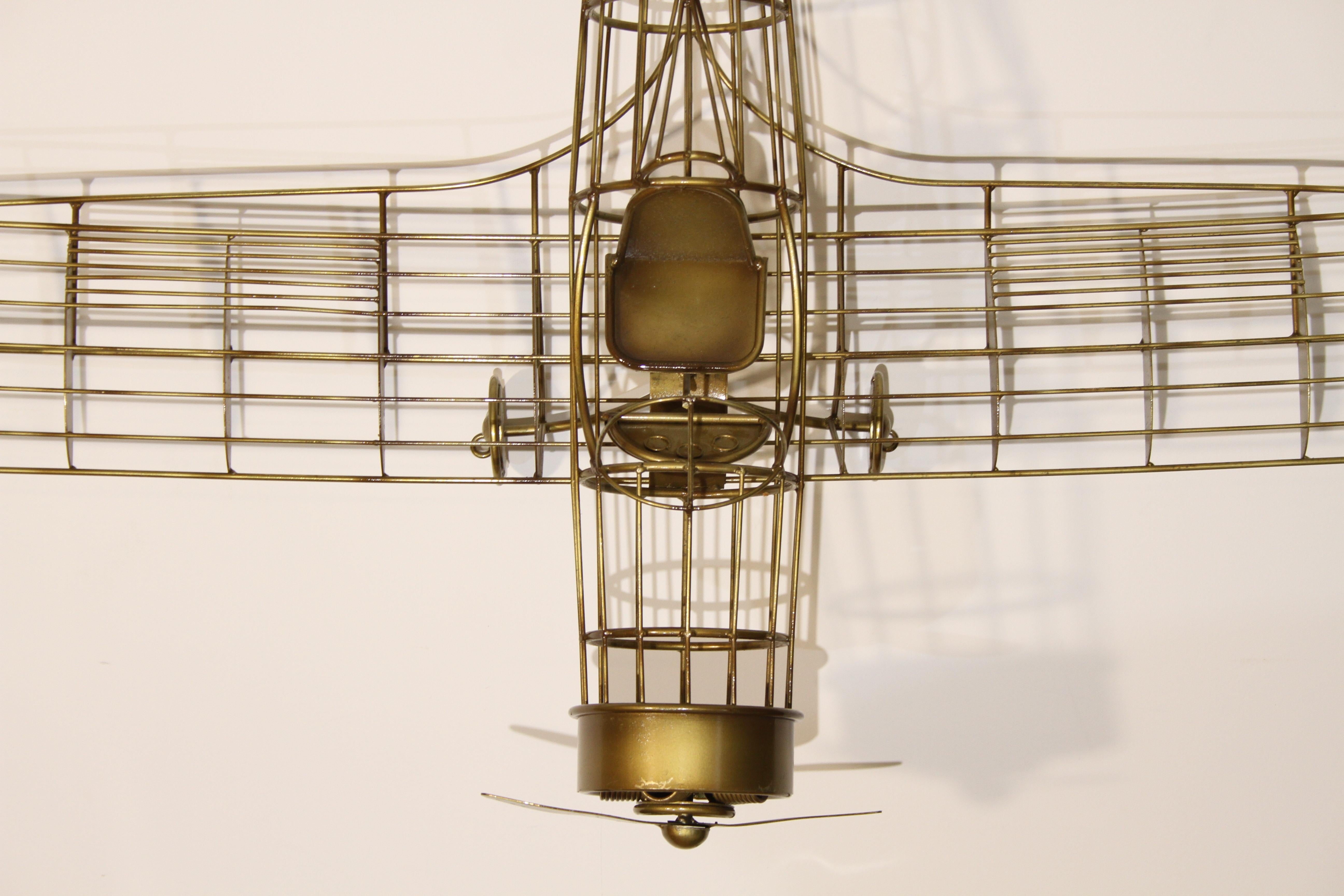 Steel Rare Curtis Jeré Airplane Wall Sculpture, circa 1987