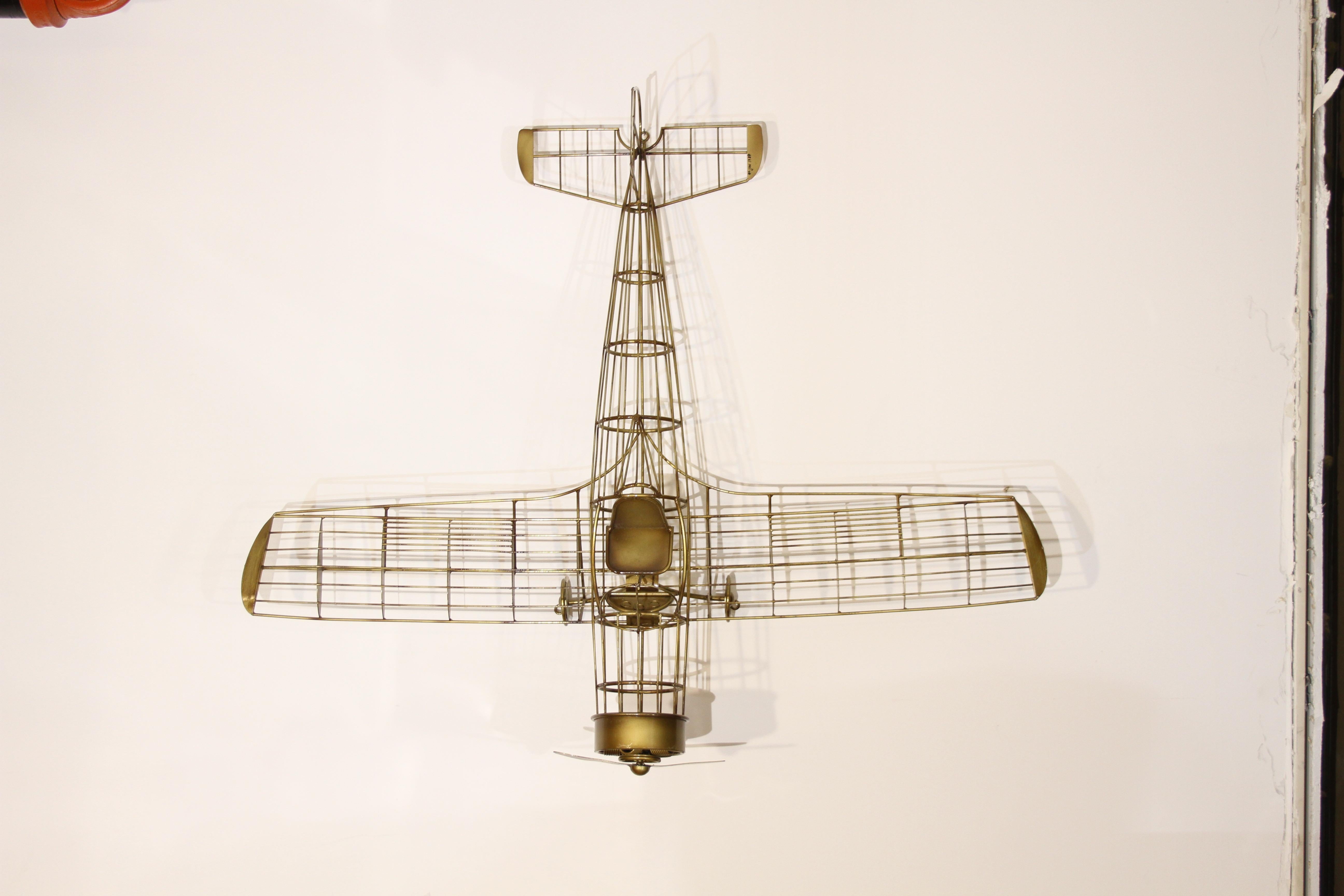 Rare Curtis Jeré Airplane Wall Sculpture, circa 1987 2