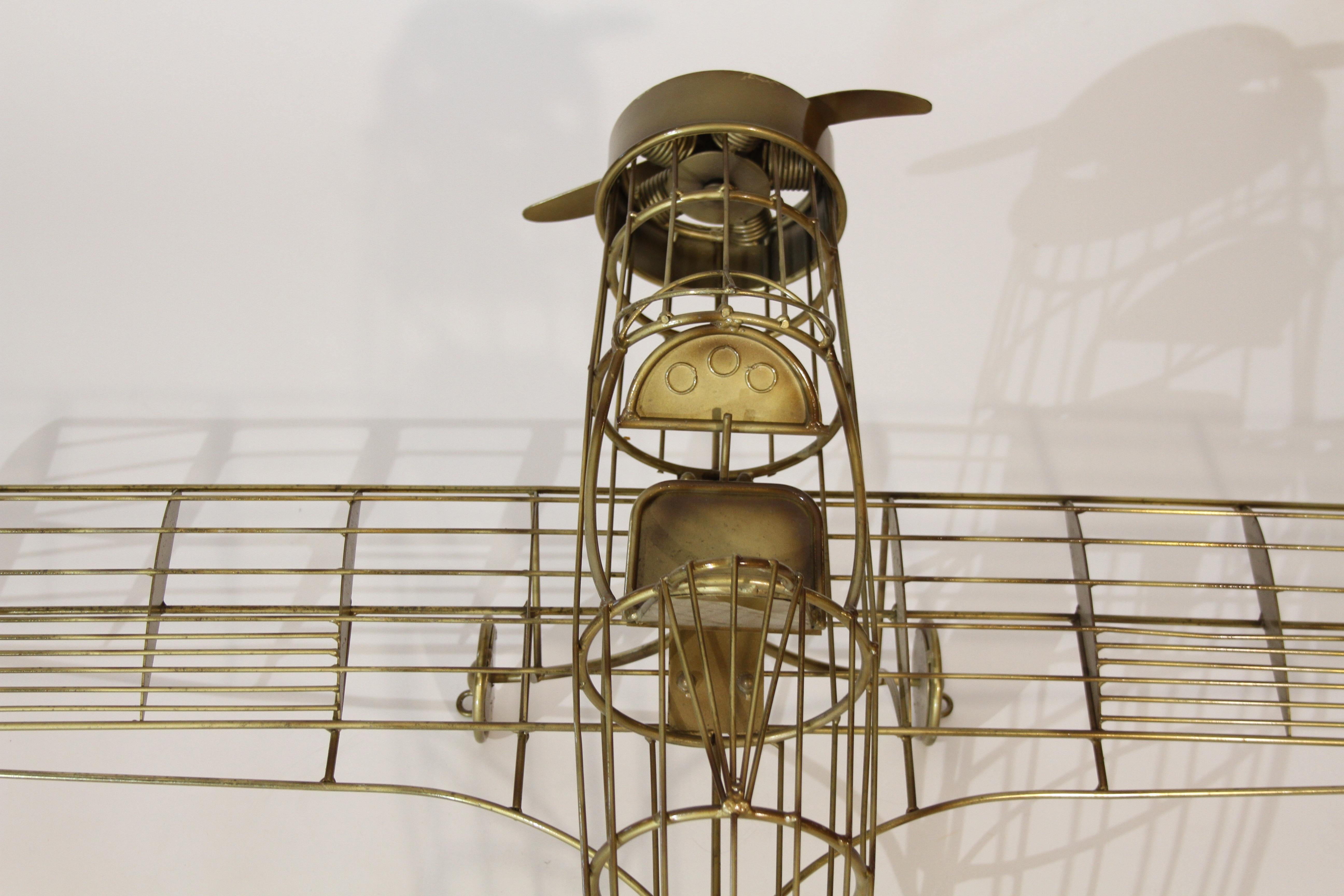 Painted Rare Curtis Jeré Airplane Wall Sculpture, circa 1987