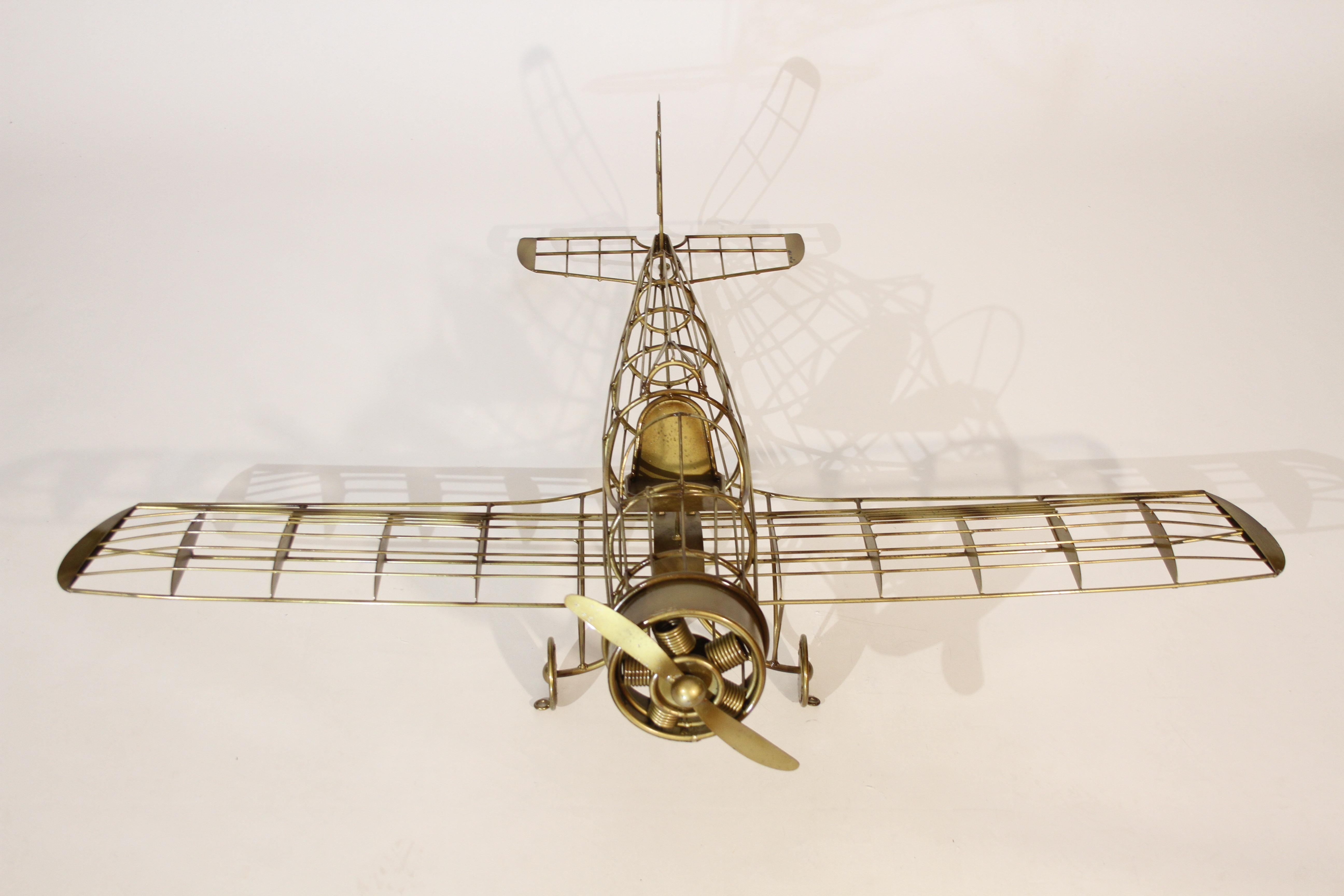 Rare Curtis Jeré Airplane Wall Sculpture, circa 1987 In Good Condition In St. Louis, MO