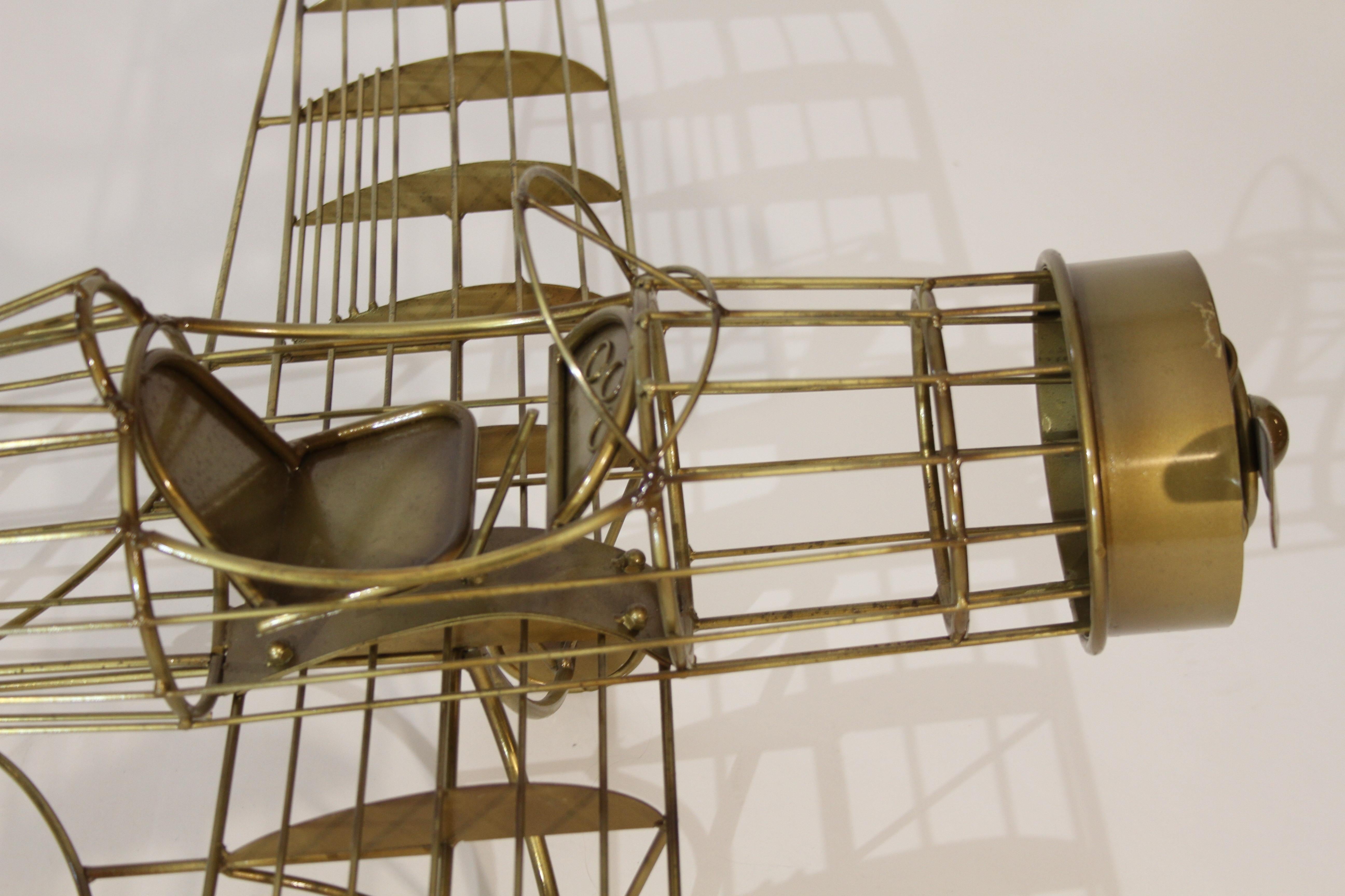 Late 20th Century Rare Curtis Jeré Airplane Wall Sculpture, circa 1987