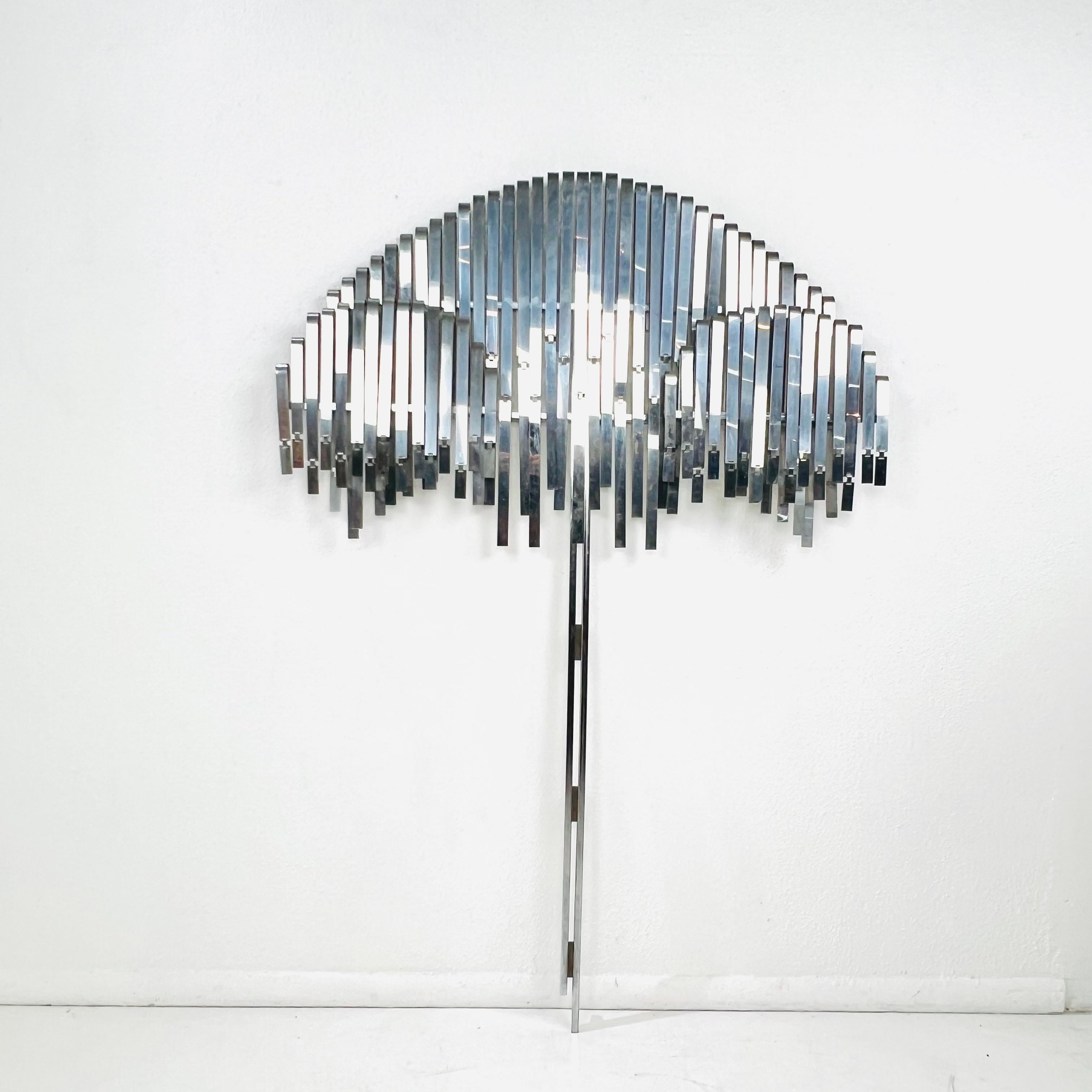 Seltene Curtis Jere Vintage Kinetische Chrom-Wand-Skulptur im Zustand „Gut“ im Angebot in Dallas, TX