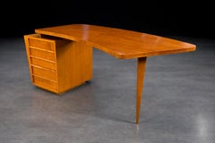 Sculptural Writing Desk att. to Joaquim Tenreiro, Brazilian Hardwood, 1950s