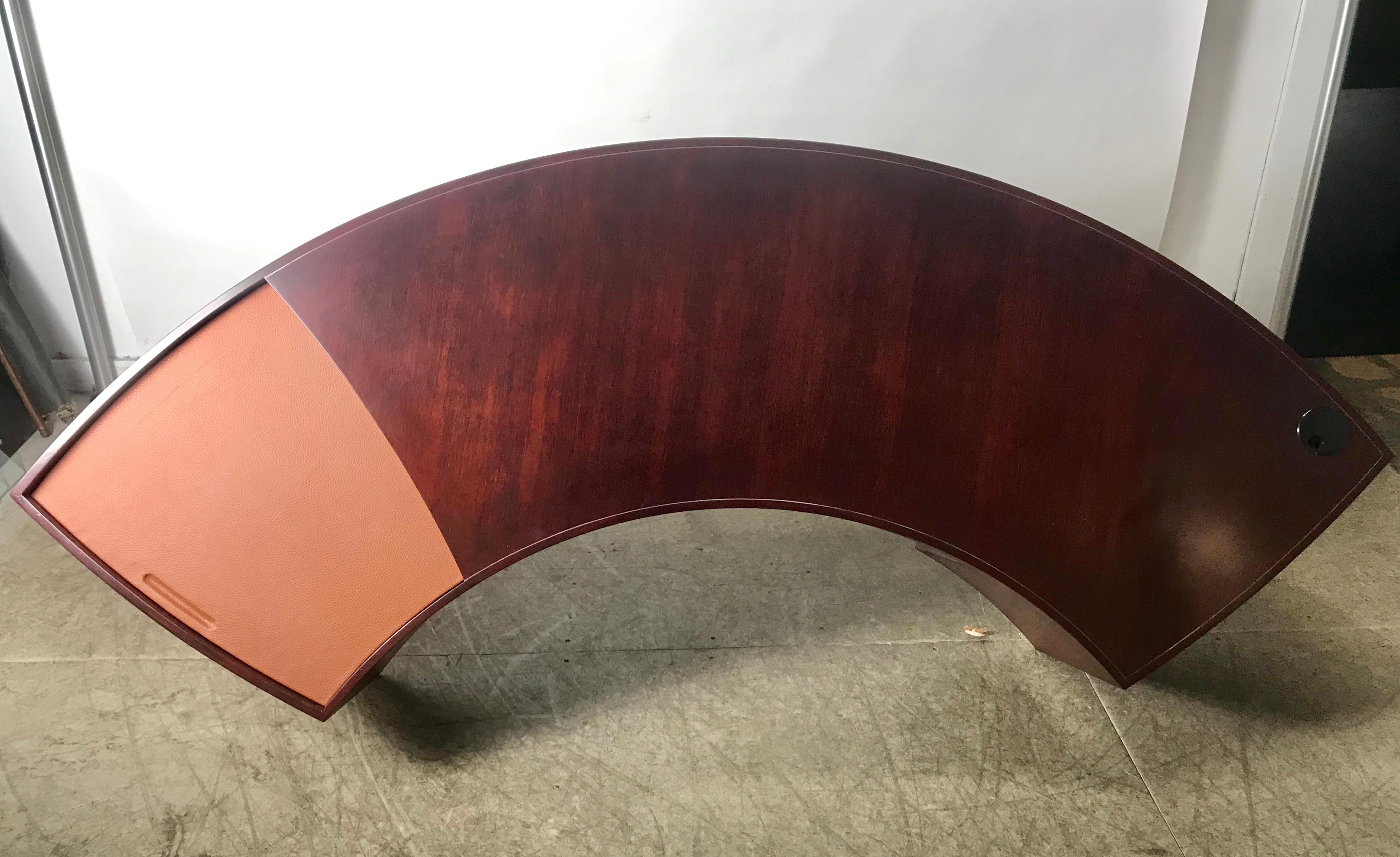 Rare Curved Desk on Chrome-Plated Base, Designed by Leif Jacobsen 3