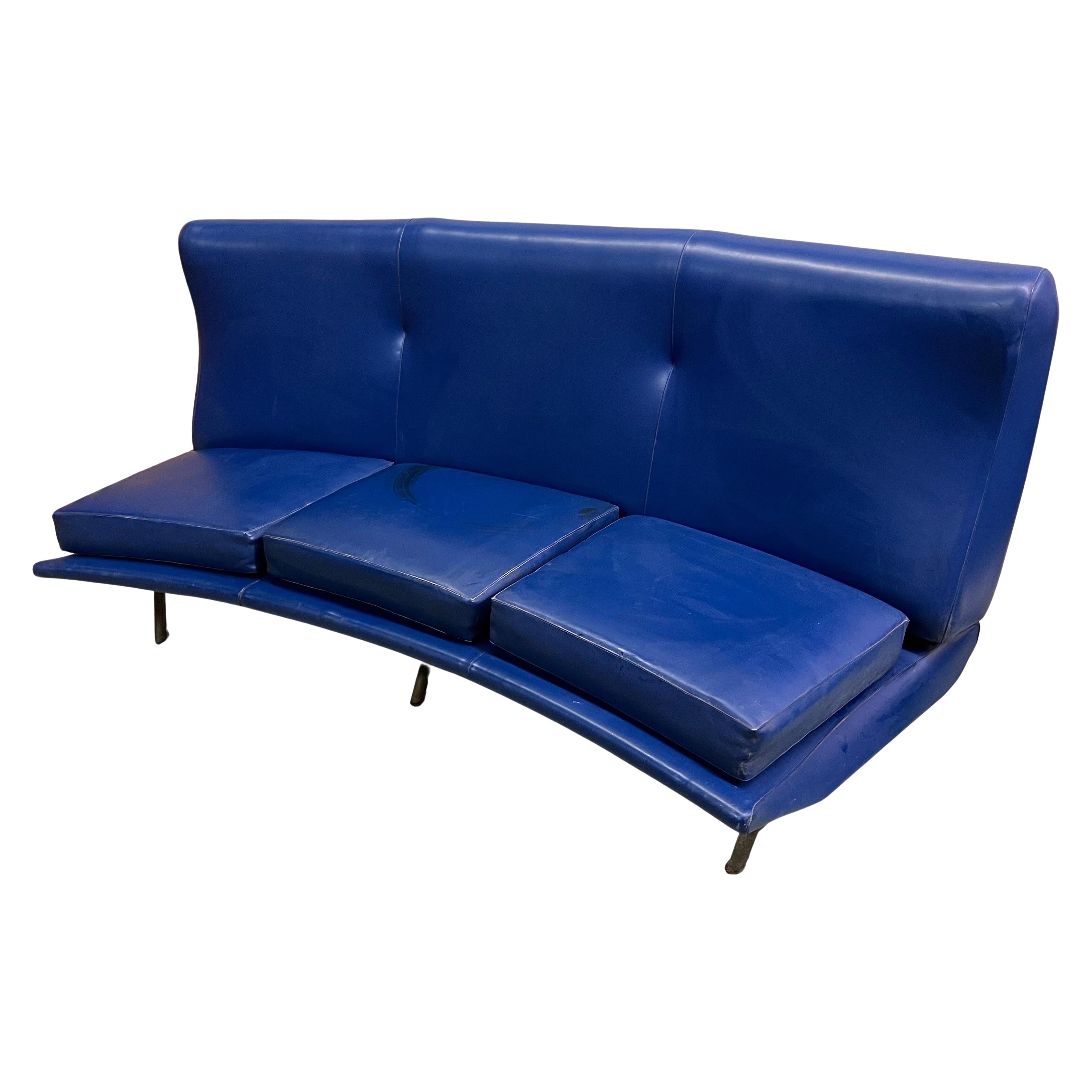 Rare Curved Italian Mid-Century Triennale Sofa by Marco Zanuso, 1951