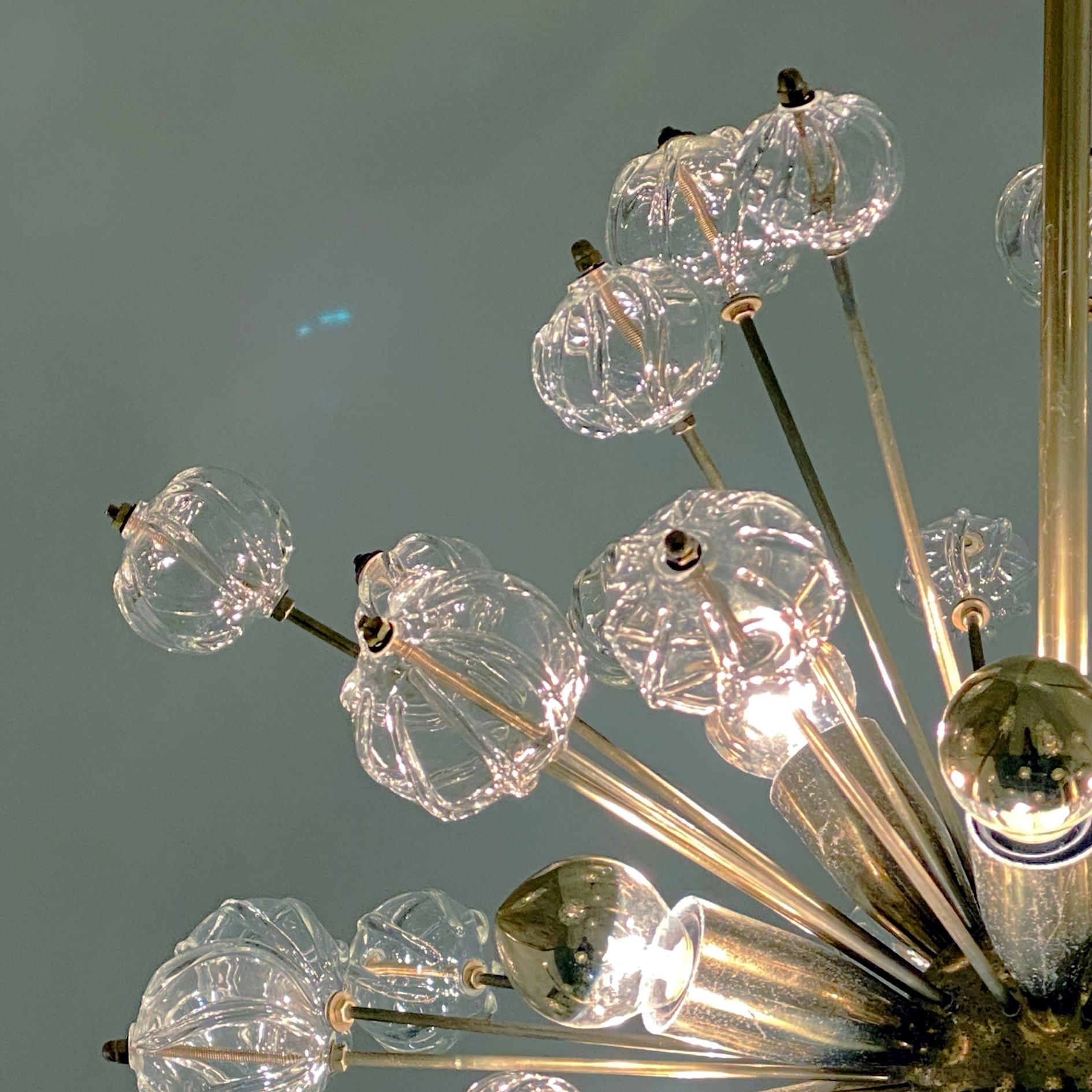 Rare Custom East German Pendant Lights by VEB Kristalleuchte, Germany, 1960s For Sale 3
