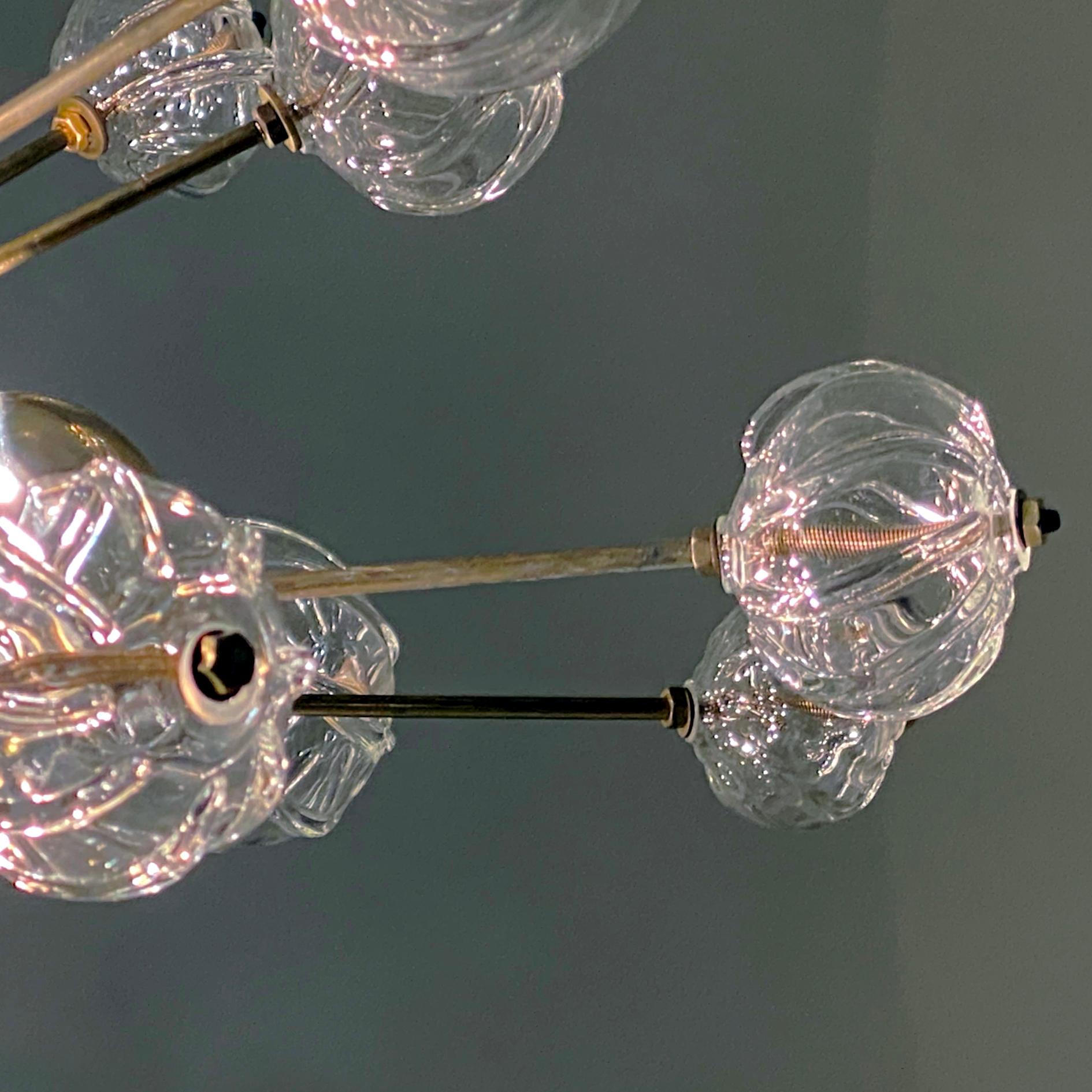 Rare Custom East German Pendant Lights by VEB Kristalleuchte, Germany, 1960s For Sale 5