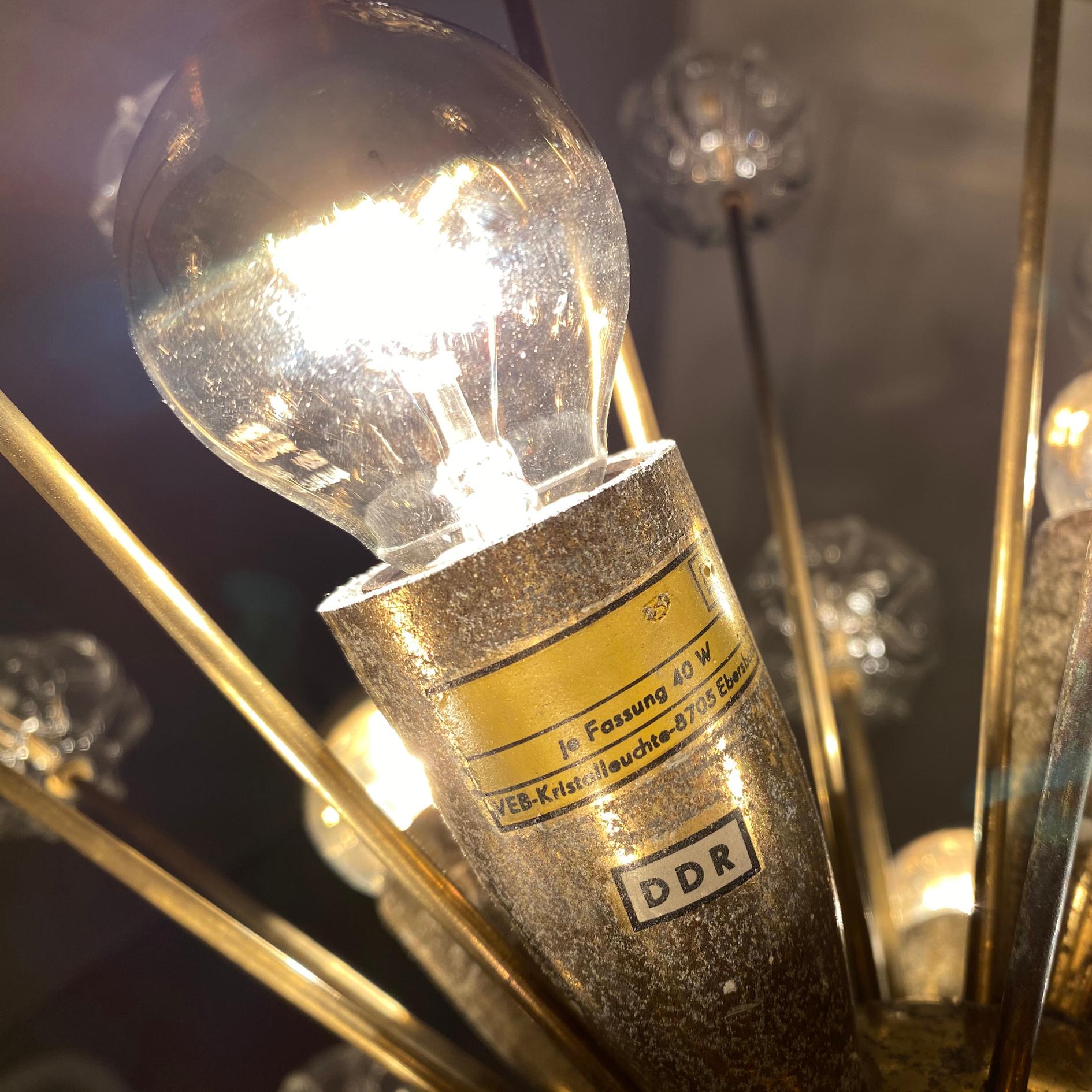 Rare Custom East German Pendant Lights by VEB Kristalleuchte, Germany, 1960s For Sale 6