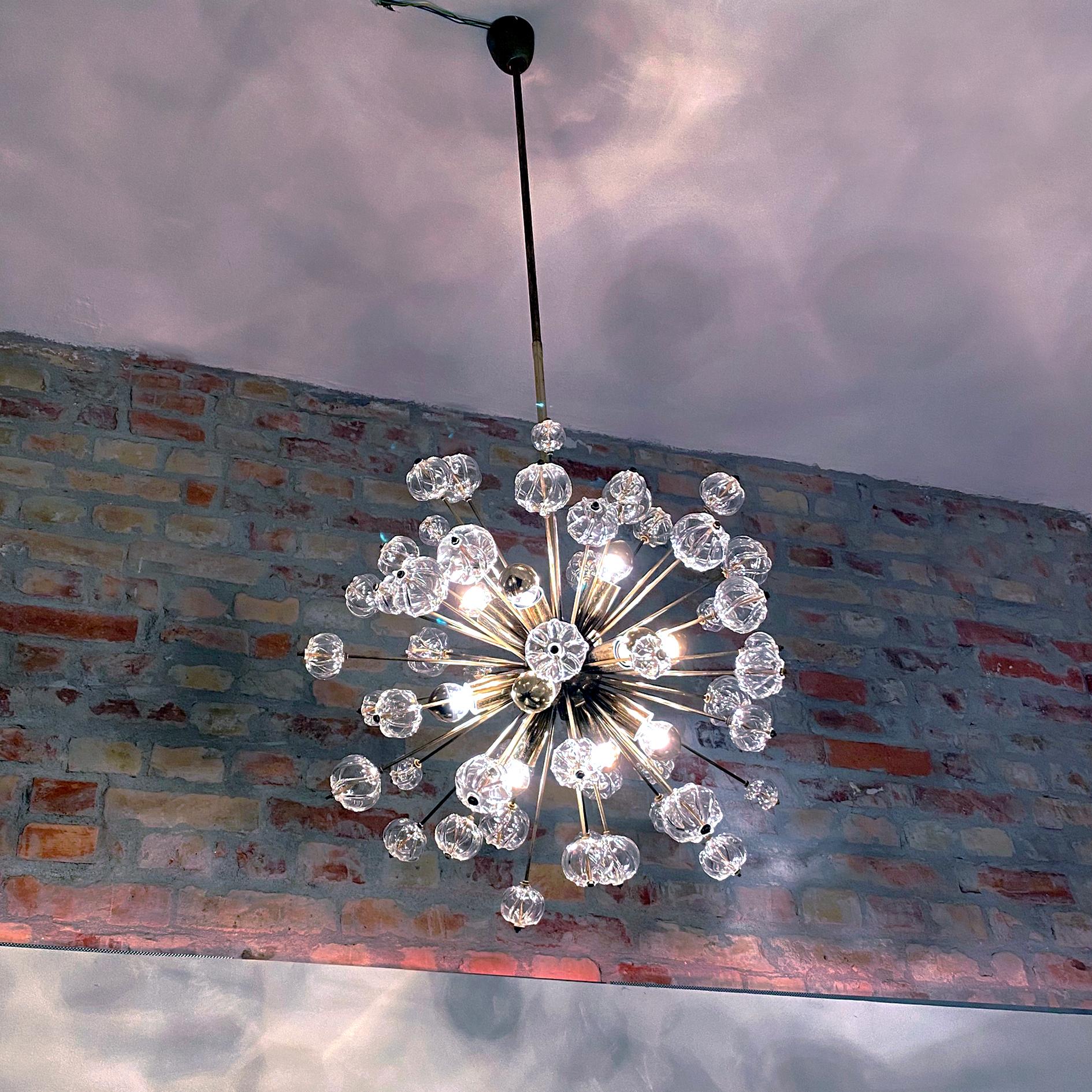 Mid-Century Modern Rare Custom East German Pendant Lights by VEB Kristalleuchte, Germany, 1960s For Sale