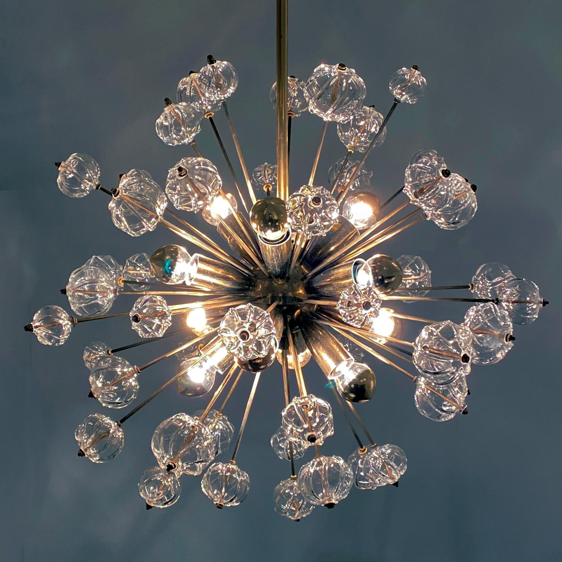 Anodized Rare Custom East German Pendant Lights by VEB Kristalleuchte, Germany, 1960s For Sale