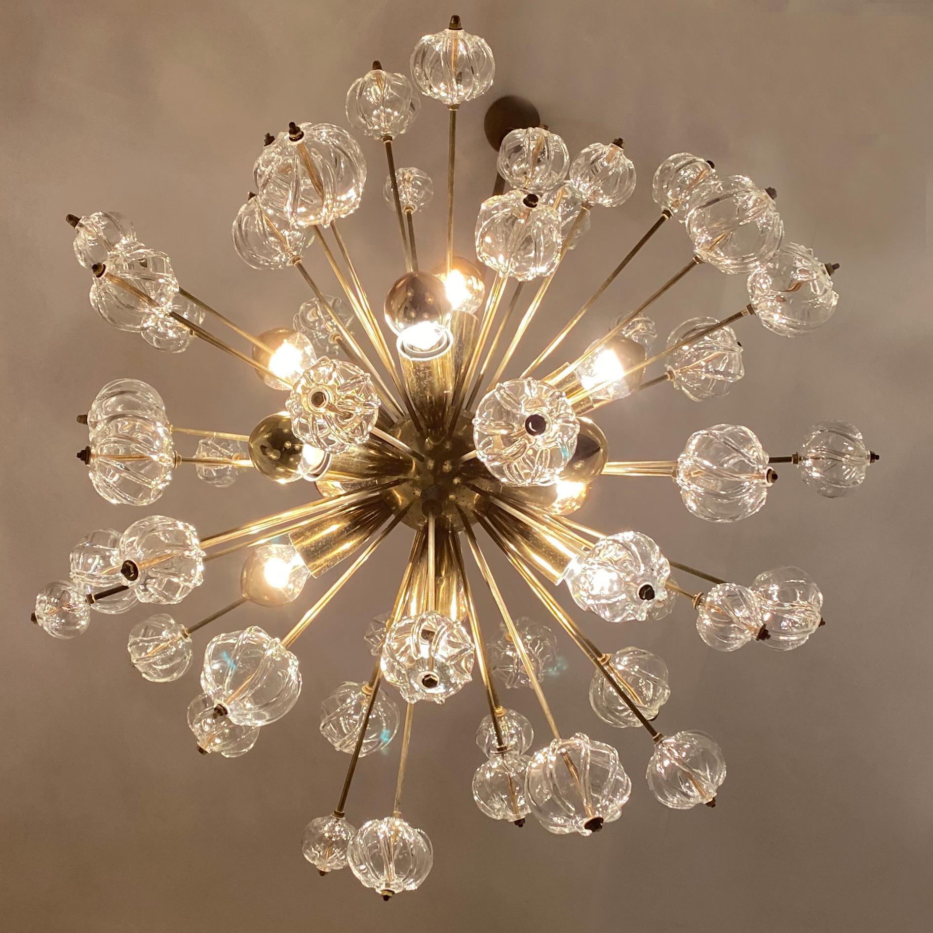 Rare Custom East German Pendant Lights by VEB Kristalleuchte, Germany, 1960s In Good Condition For Sale In BUDAPEST, HU