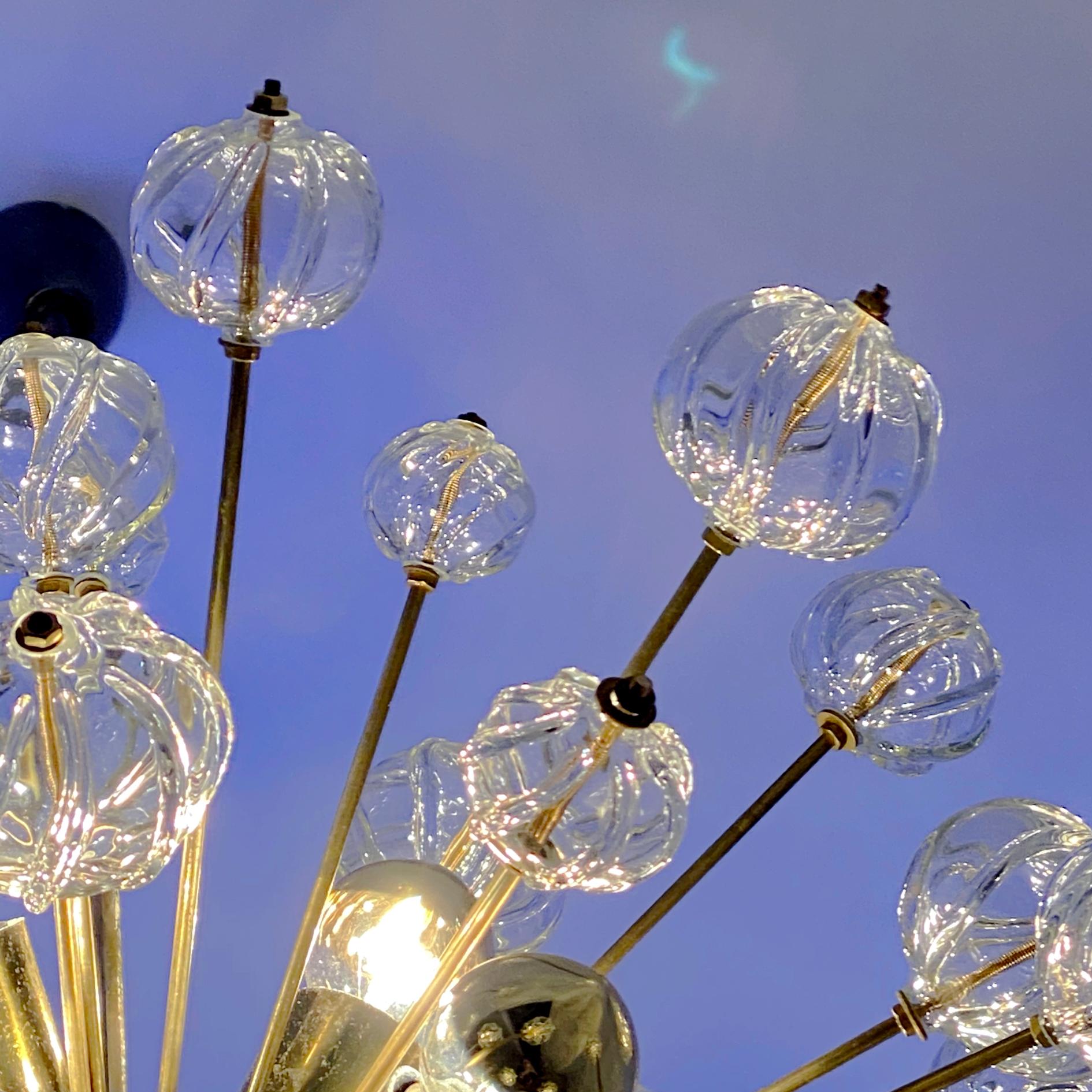 Glass Rare Custom East German Pendant Lights by VEB Kristalleuchte, Germany, 1960s For Sale