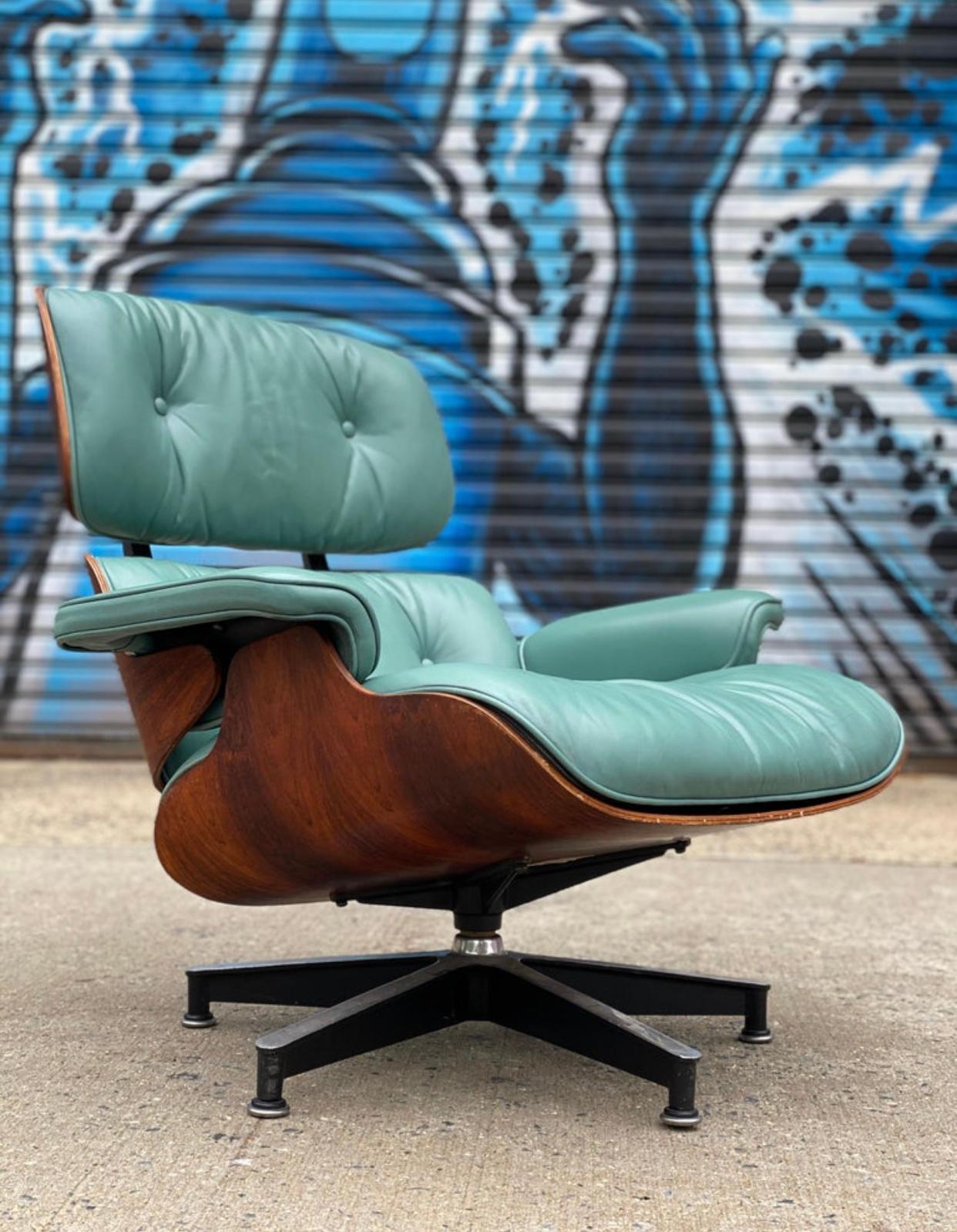 American Rare Custom Herman Miller Eames Lounge Chair and Ottoman