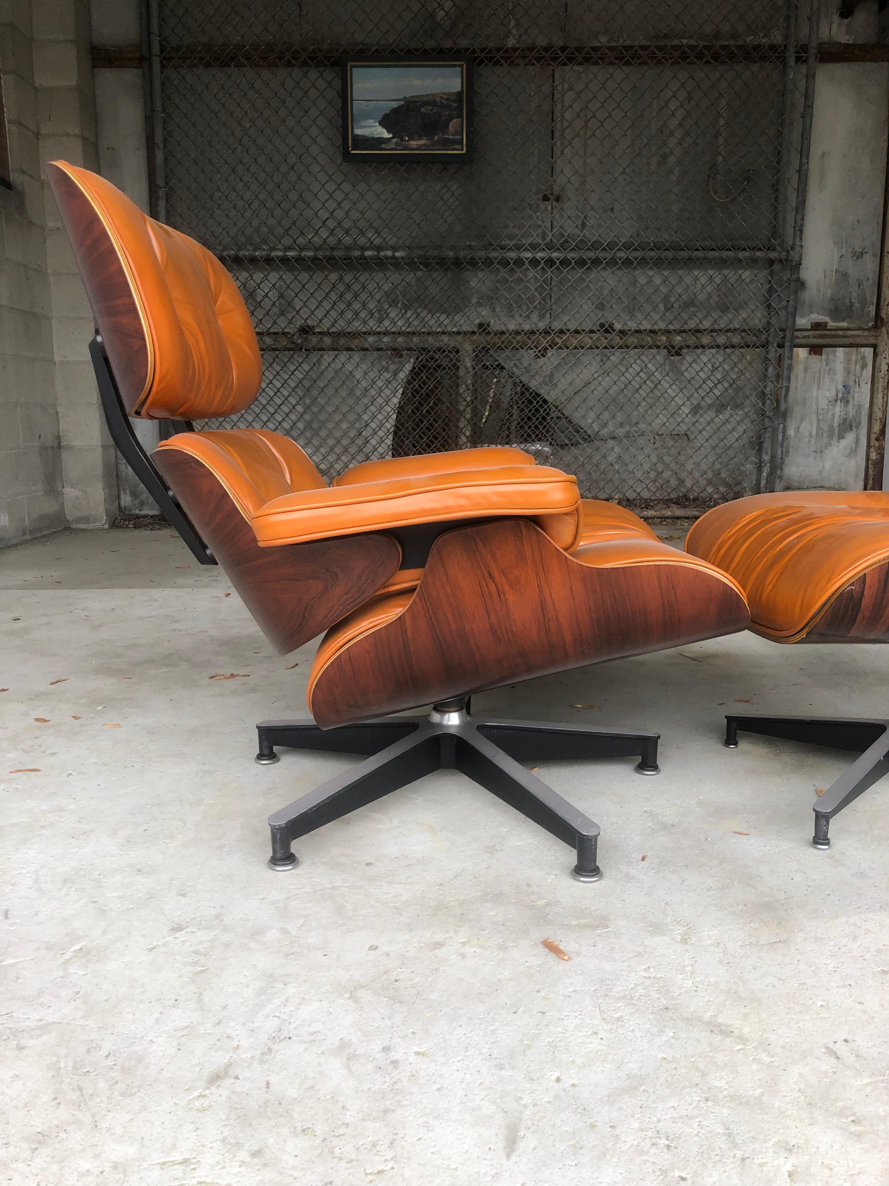 Rare Custom Herman Miller Eames Lounge Chair and Ottoman in Burnt Orange 2