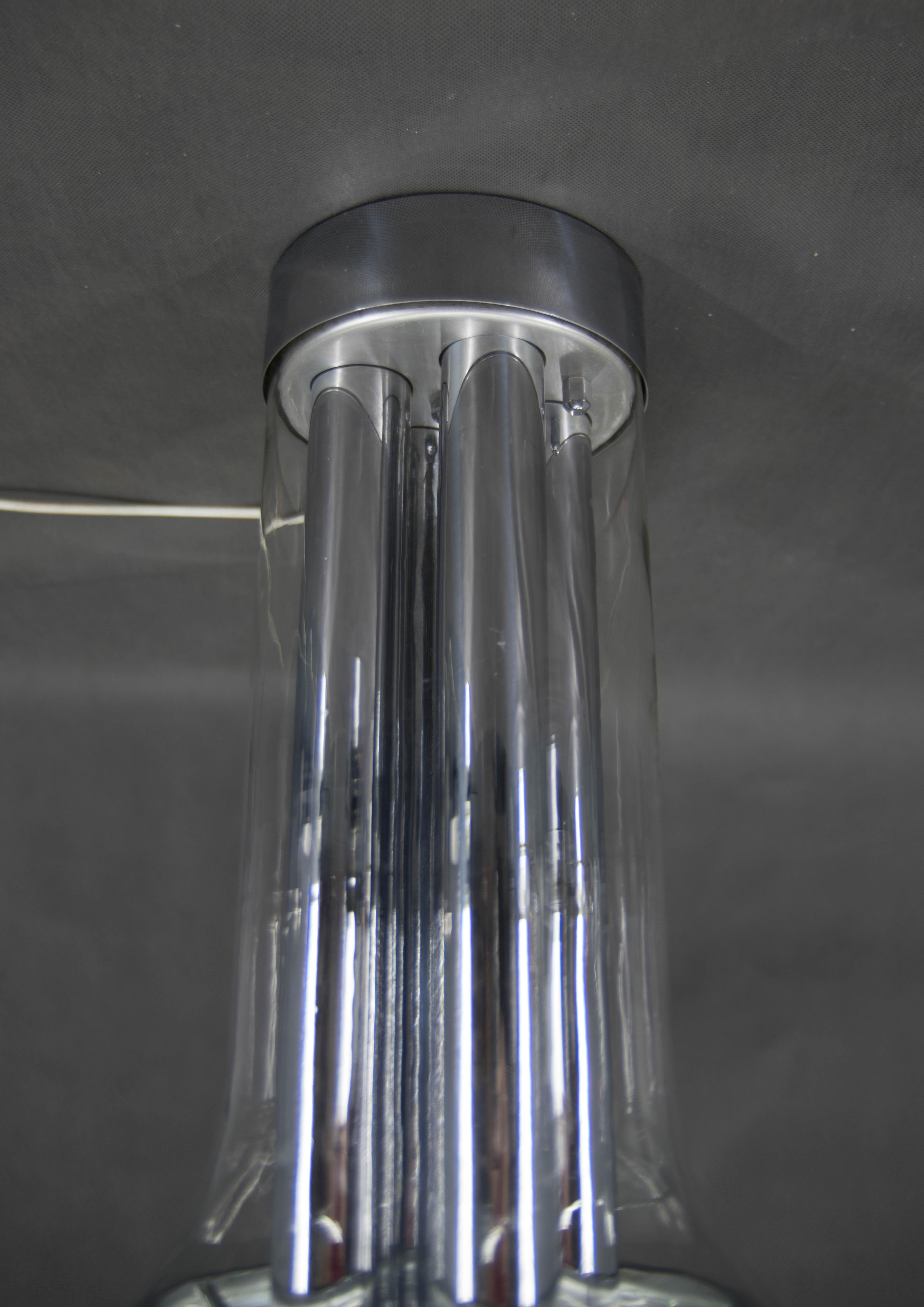 Glass Rare Custom Made Huge Brutalist Flush Mount, Czechoslovakia, 1970s For Sale