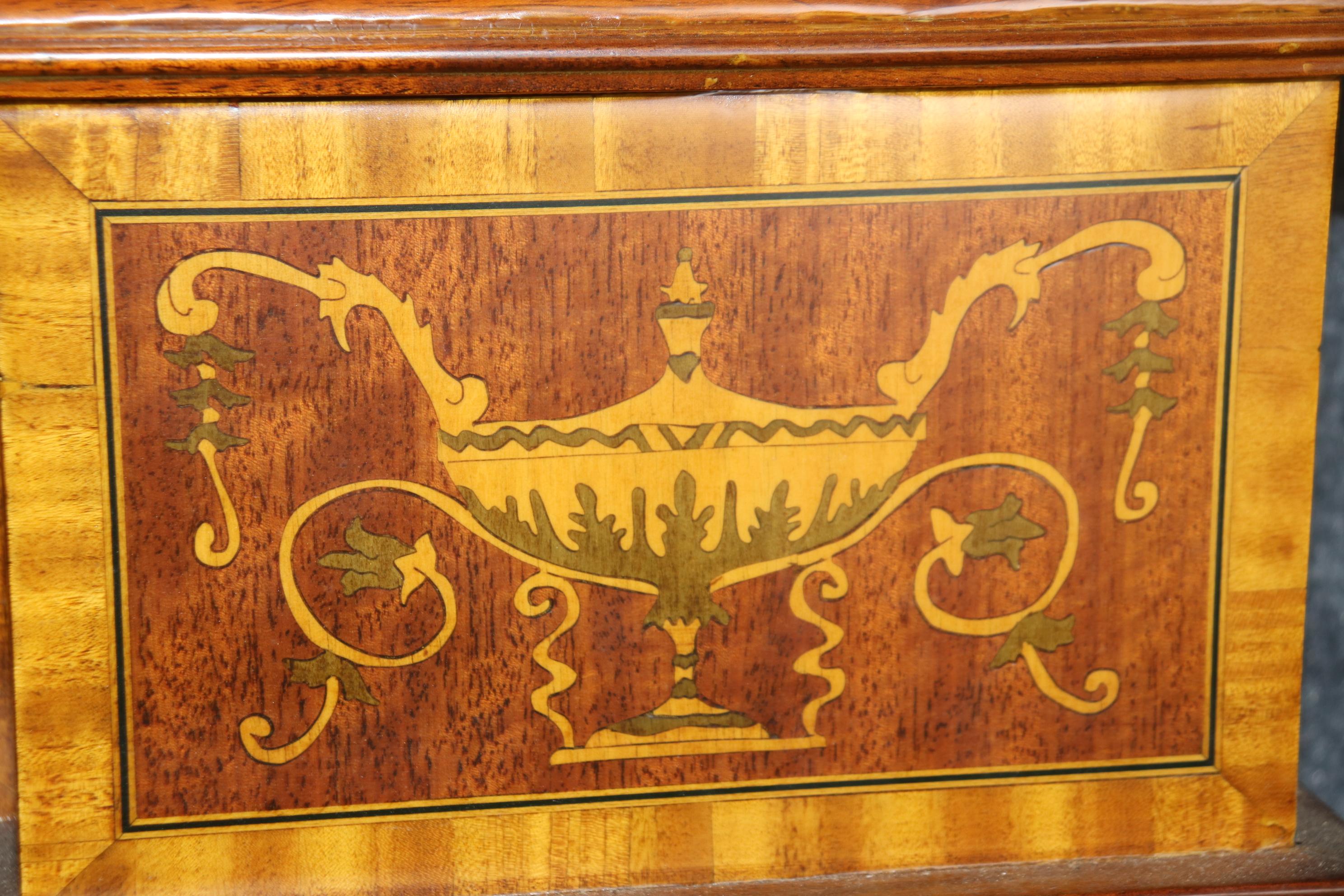 Rare Custom Made Inlaid Satinwood and Mahogany Edwardian Style Fireplace Mantel For Sale 5