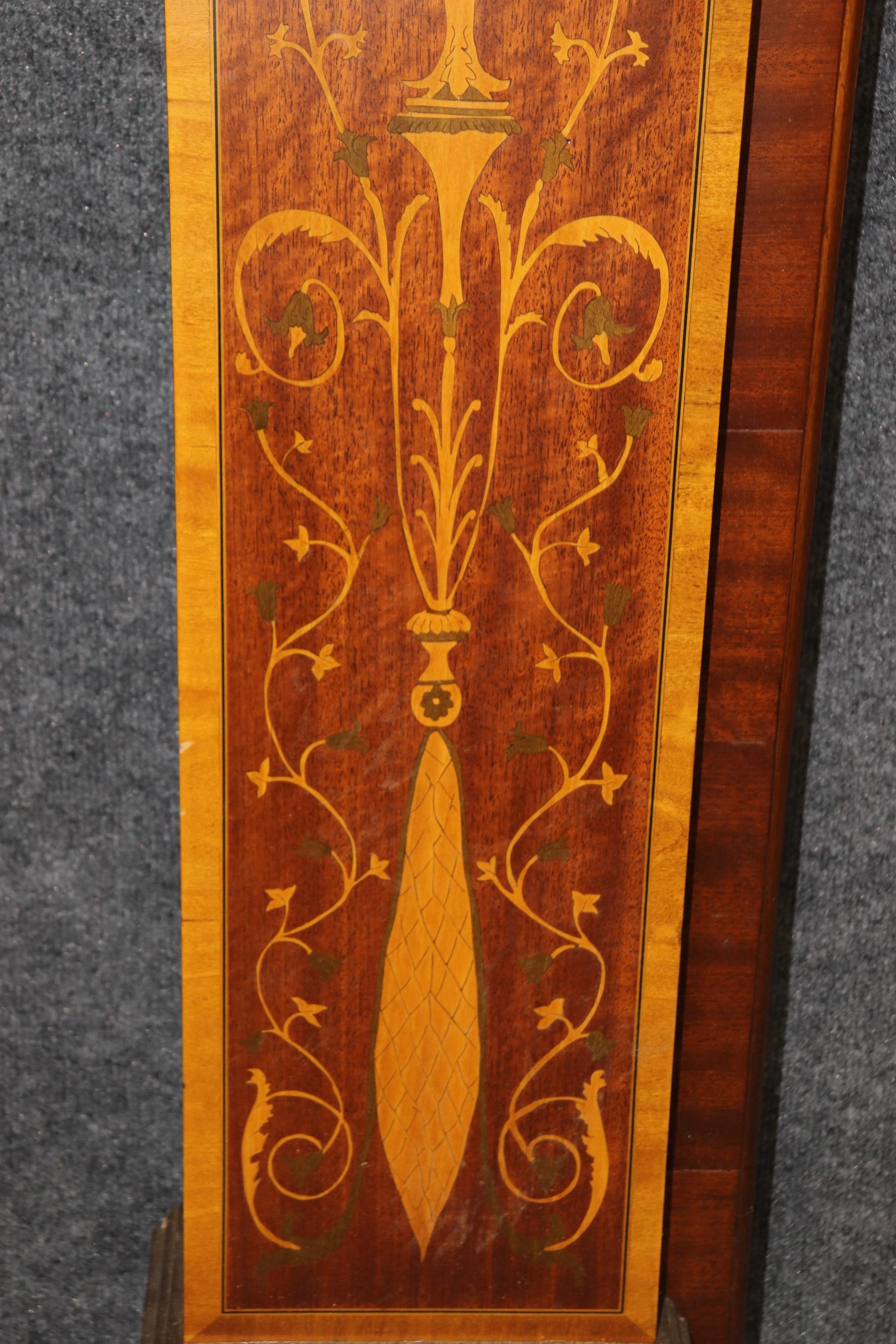 Rare Custom Made Inlaid Satinwood and Mahogany Edwardian Style Fireplace Mantel For Sale 2