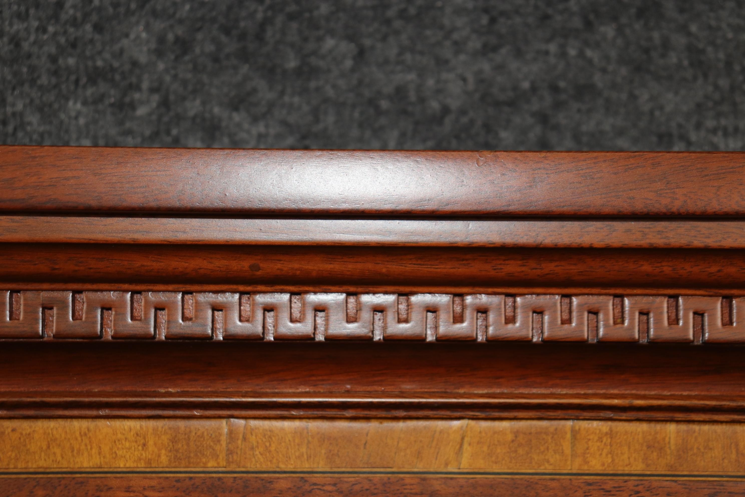 Rare Custom Made Inlaid Satinwood and Mahogany Edwardian Style Fireplace Mantel For Sale 4