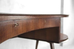 Rare Custom Mid-Century Modern Dutch Wenge Boomerang Desk, 1960s