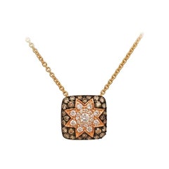 Rare Customize Cognac Diamond Yellow Gold Necklace