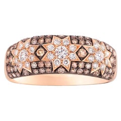 Rare Customize Cognac Diamond Yellow Gold Ring