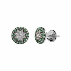 Rare Customize Tsavorite Diamond White Gold Ring