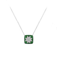 Rare Customize Tsavorite Diamond White Gold Ring