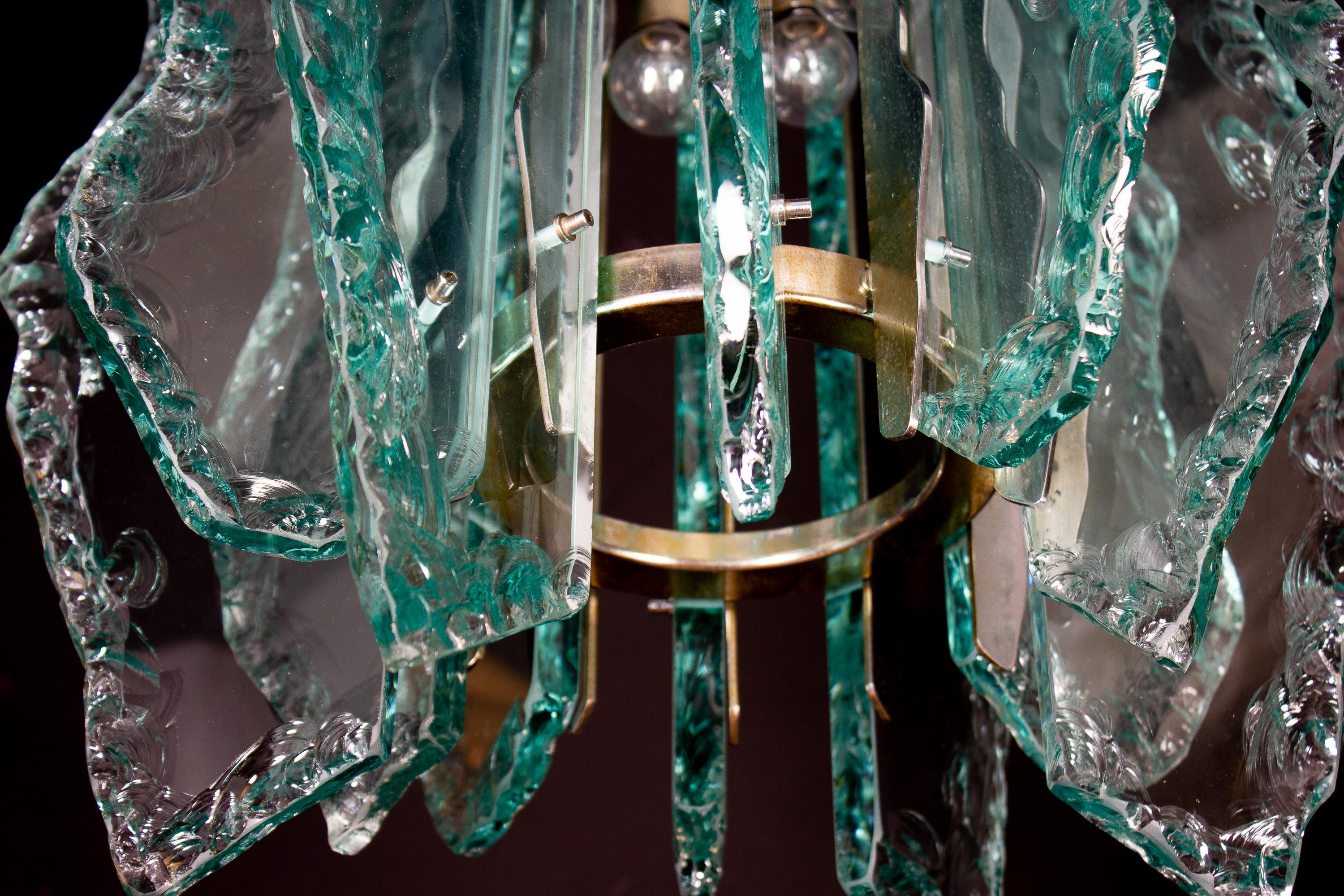 Seltener Kronleuchter aus geschliffenem Glas von Fontana Arte, 1960er Jahre 1