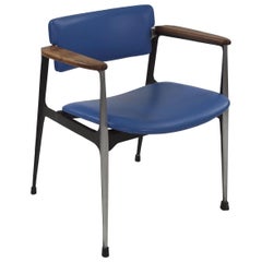 Dan Johnson pour Shelby Williams rare fauteuil en noyer et aluminium, vers les années 1960