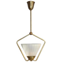 Rare Danish Brass and Glass Light from the 1950s Svend Aage Holm Sørensen