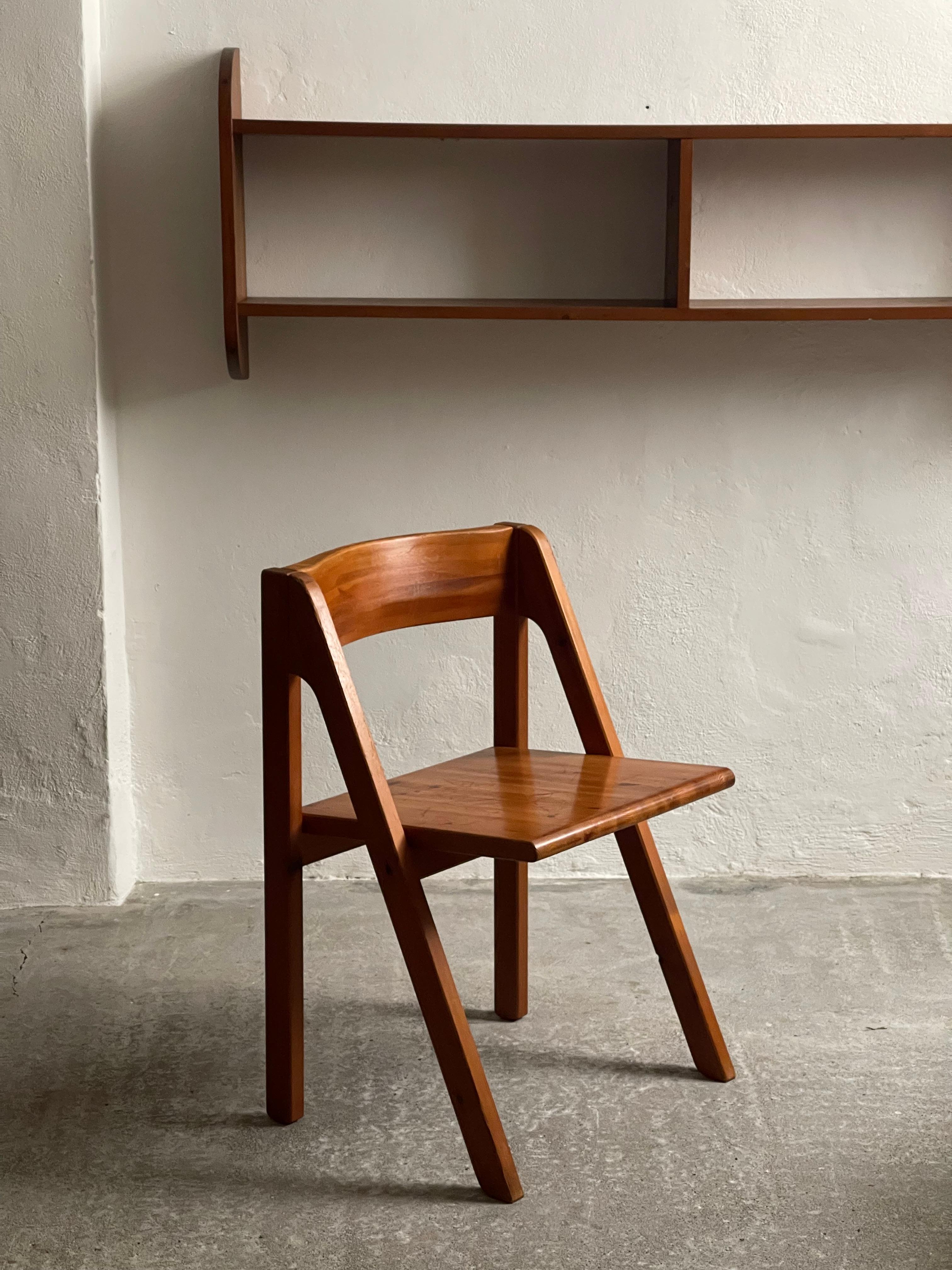 Rare Danish Chair in Solid aged Pine by Nissen & Gehl 1970, Model: Fyrkat For Sale 6