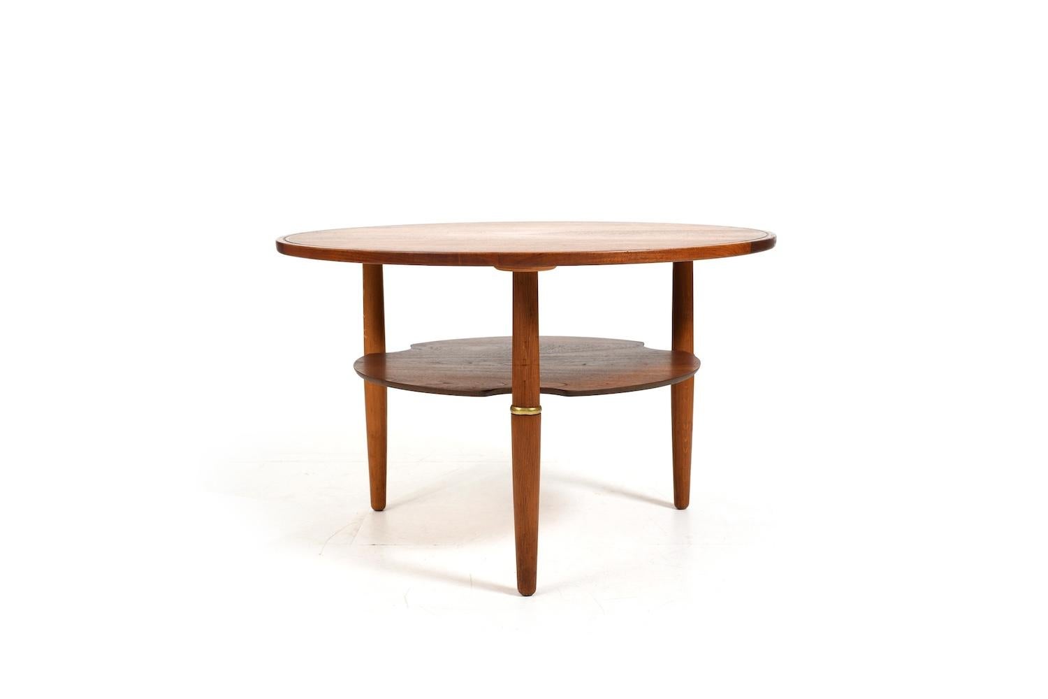 Rare table basse danoise en teck et Oak Oak 1950 en vente 1