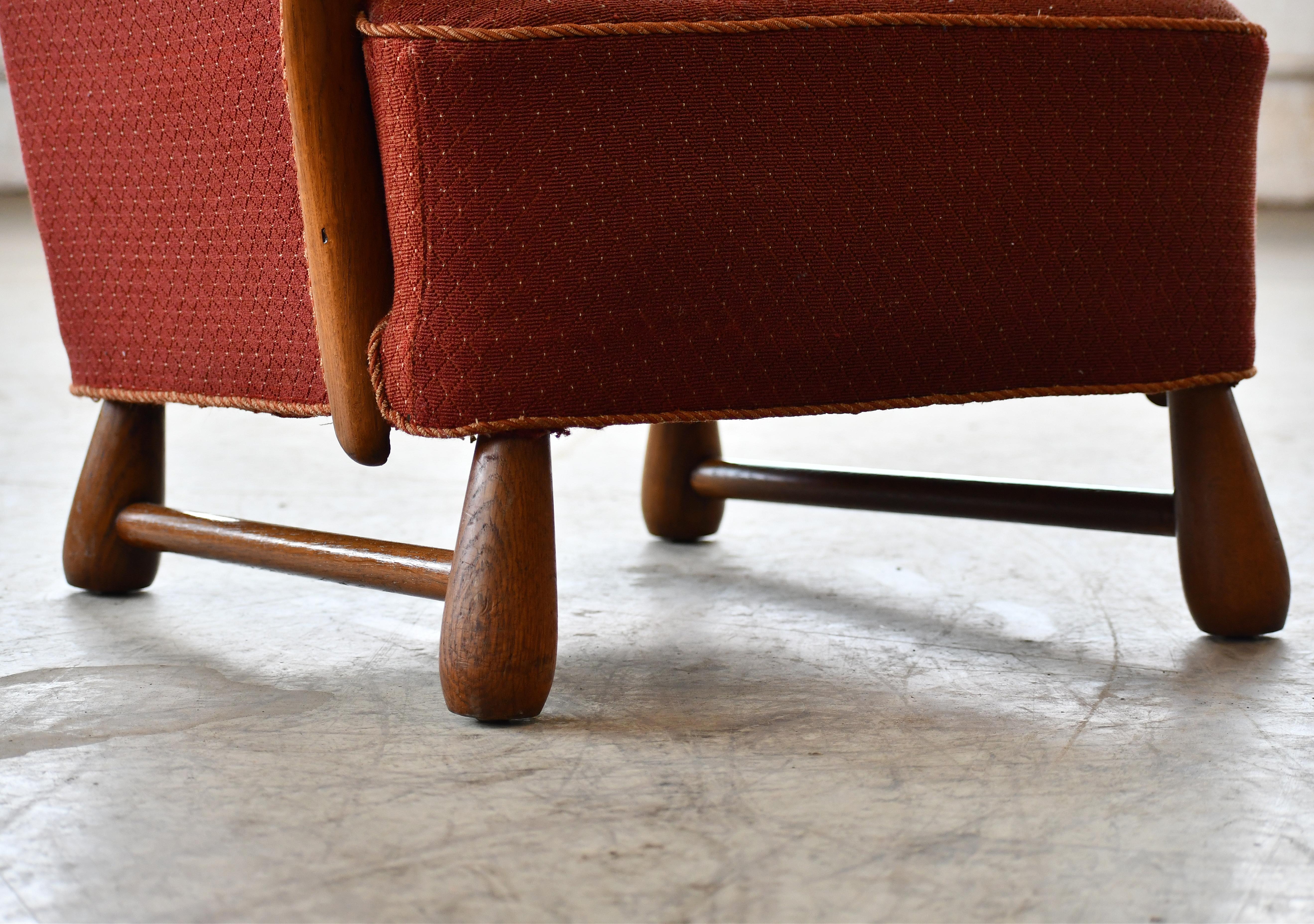 Danois Rare chaise longue danoise en acajou attribue  Otto Frge, annes 1940 en vente