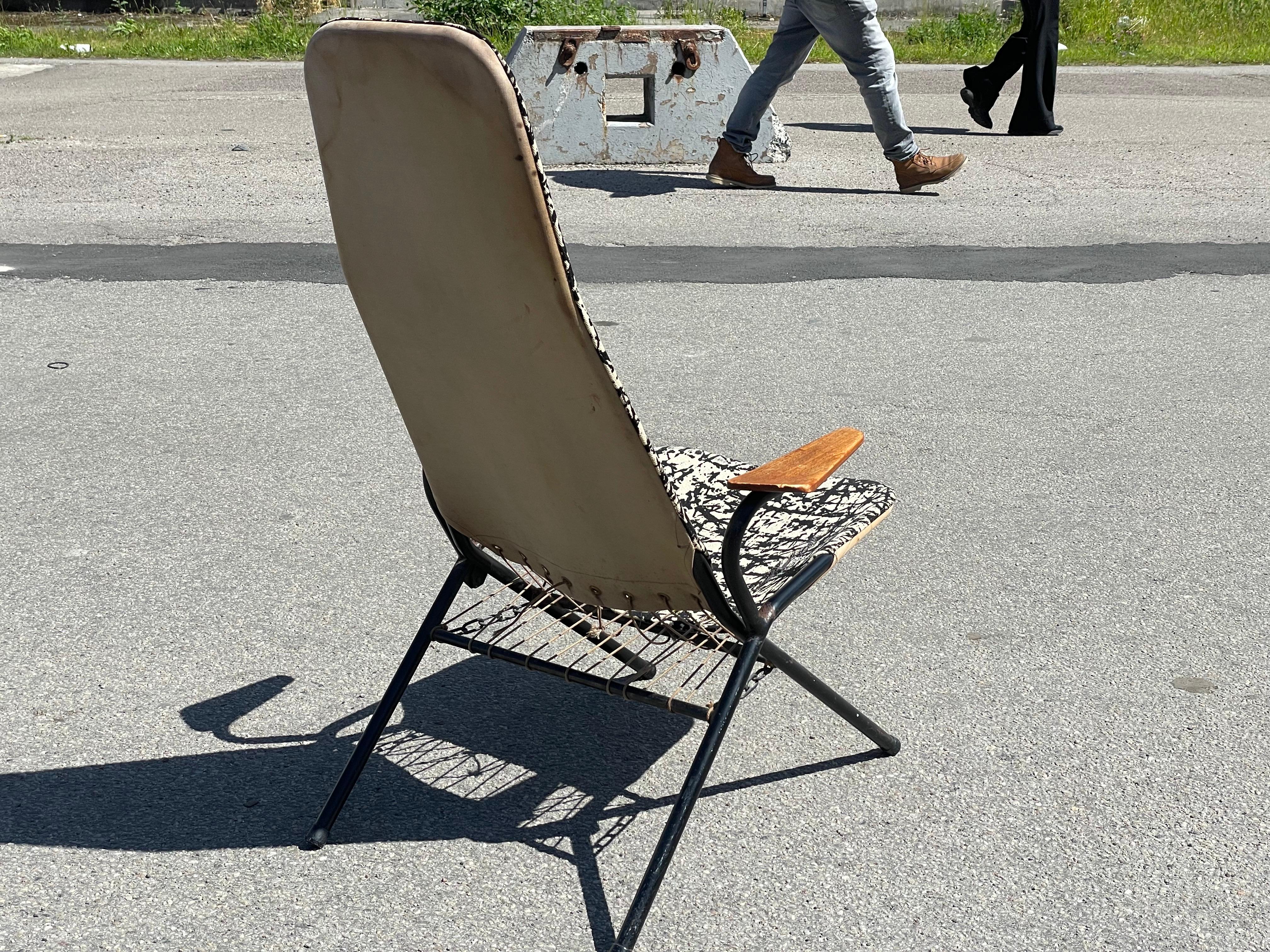 Rara sedia a sdraio danese pieghevole in stile Hans Olsen del 1950 in vendita 2