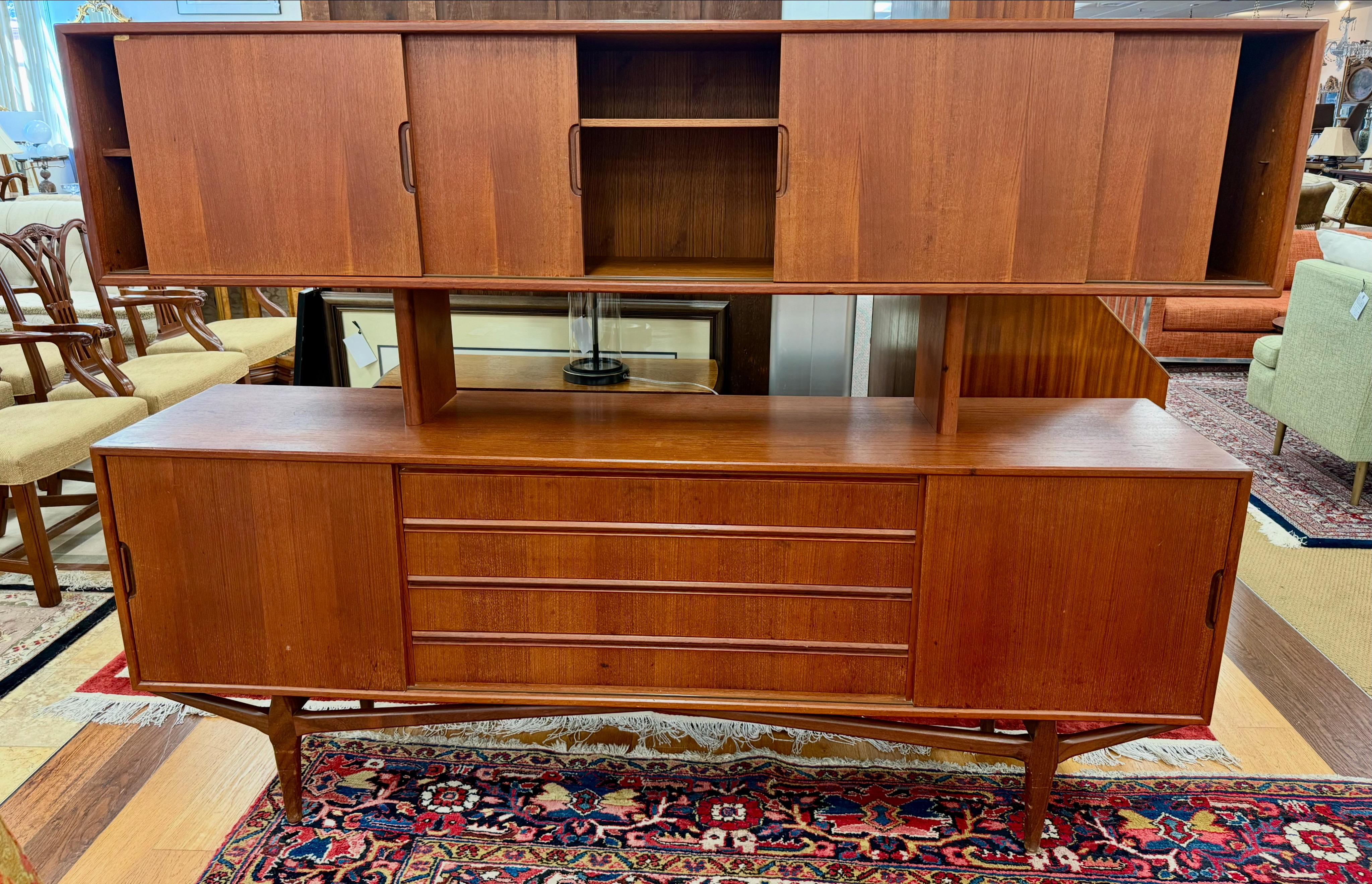 Rare Danish Mid Century Modern Knud Nielsen 2-Tier Floating Sideboard Cabinet For Sale 4