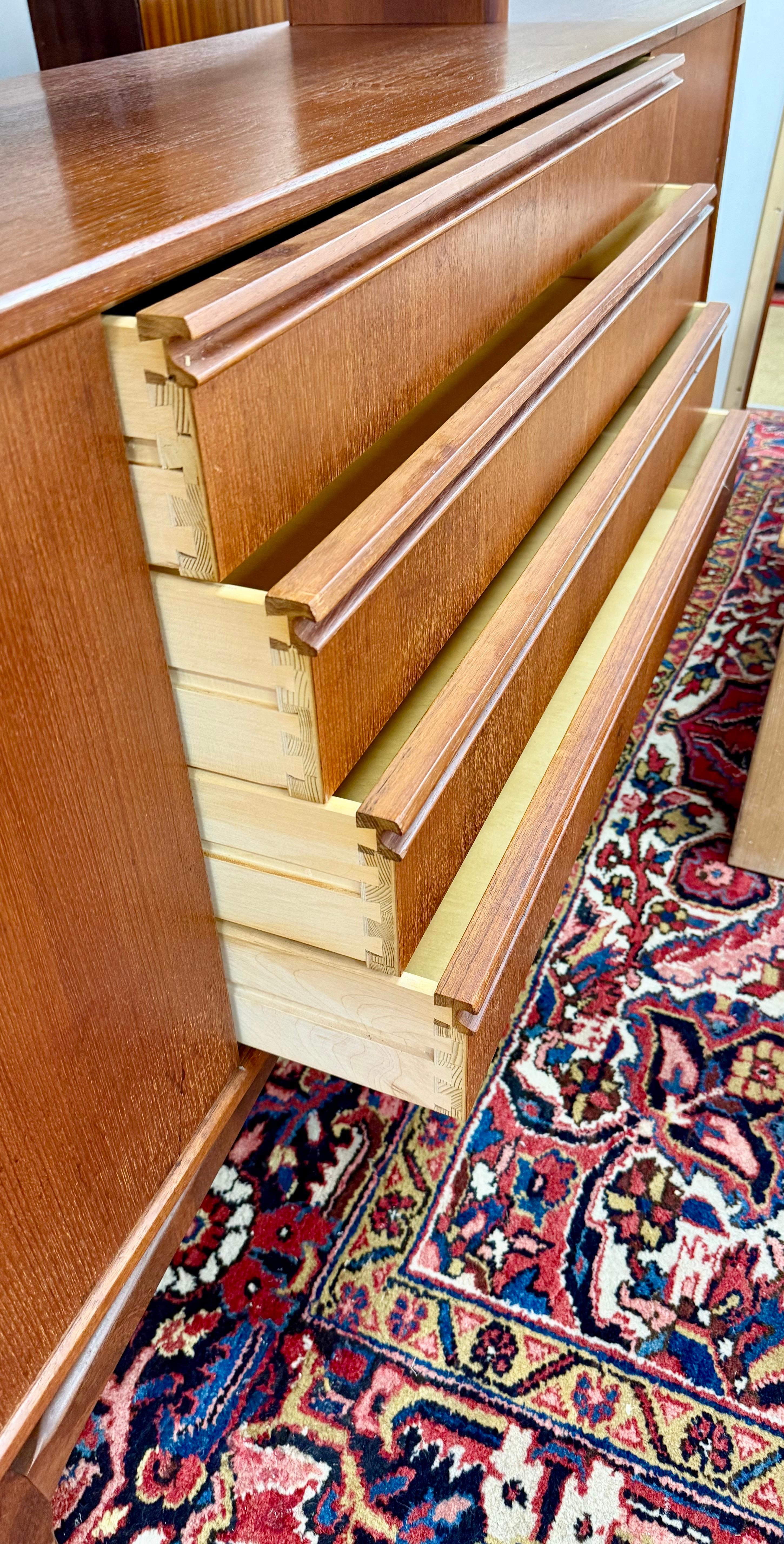 Rare Danish Mid Century Modern Knud Nielsen 2-Tier Floating Sideboard Cabinet For Sale 9