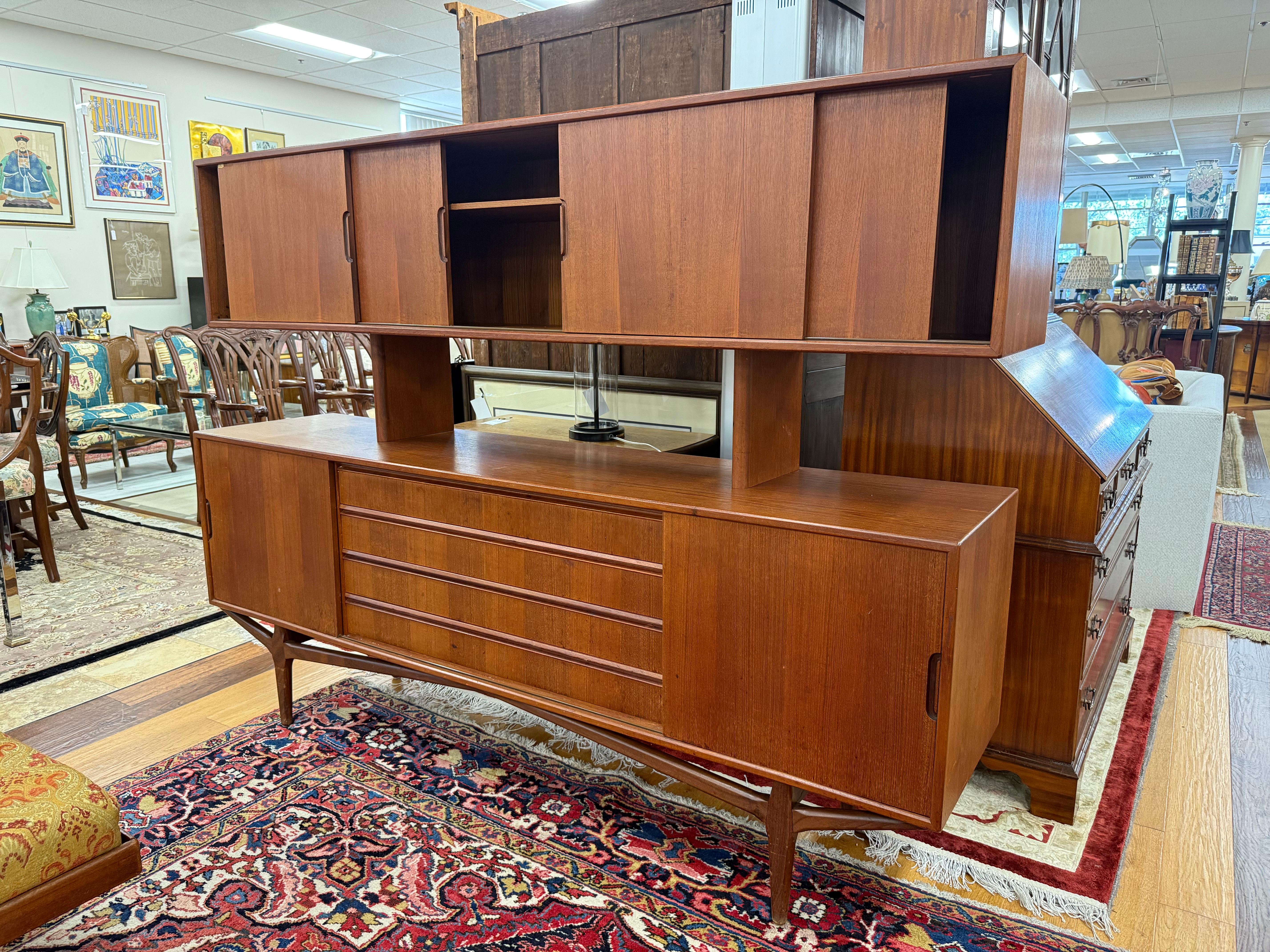 Rare Danish Mid Century Modern Knud Nielsen 2-Tier Floating Sideboard Cabinet For Sale 2