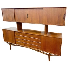 Rare Danish Mid Century Modern Knud Nielsen 2-Tier Floating Sideboard Cabinet