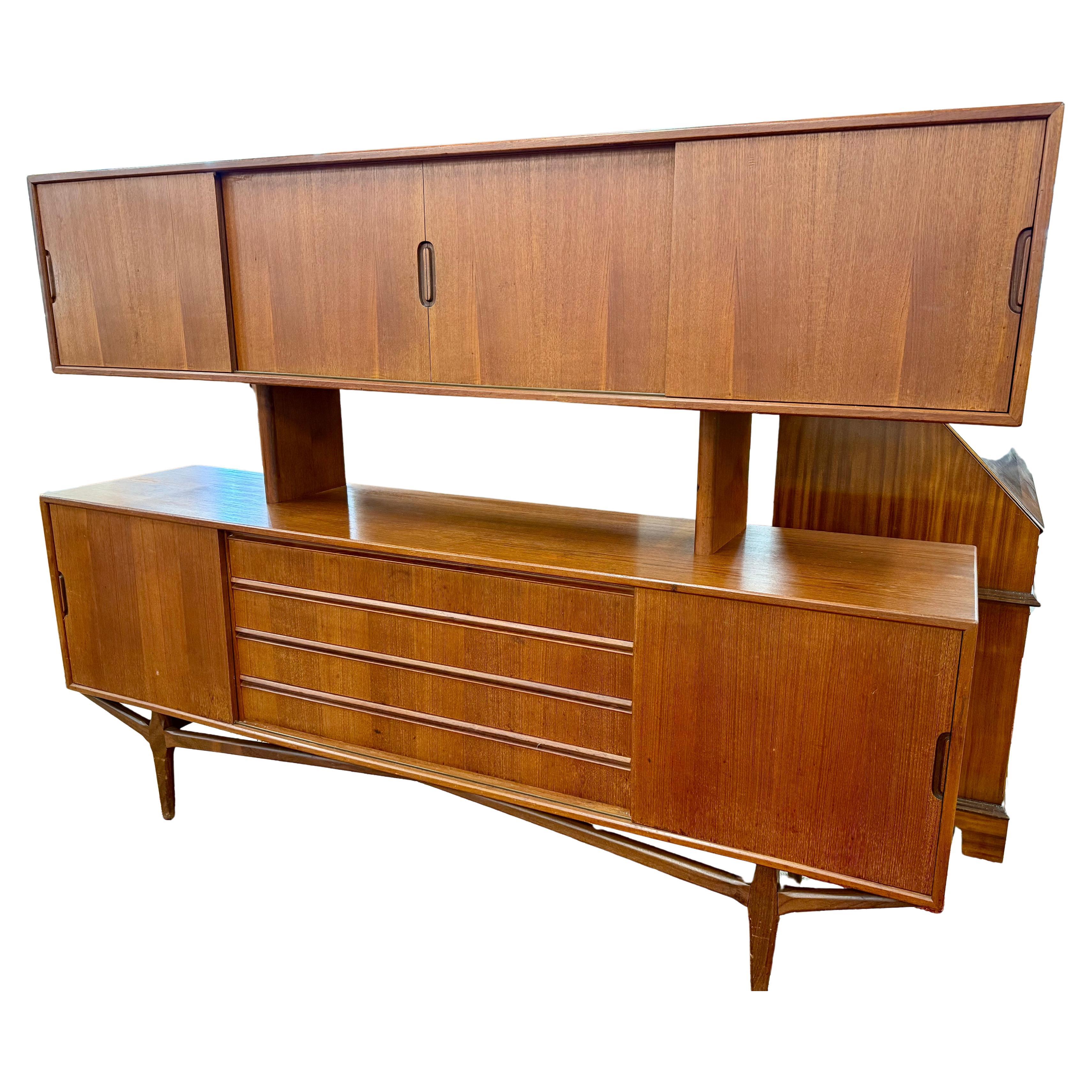 Rare Danish Mid Century Modern Knud Nielsen 2-Tier Floating Sideboard Cabinet For Sale
