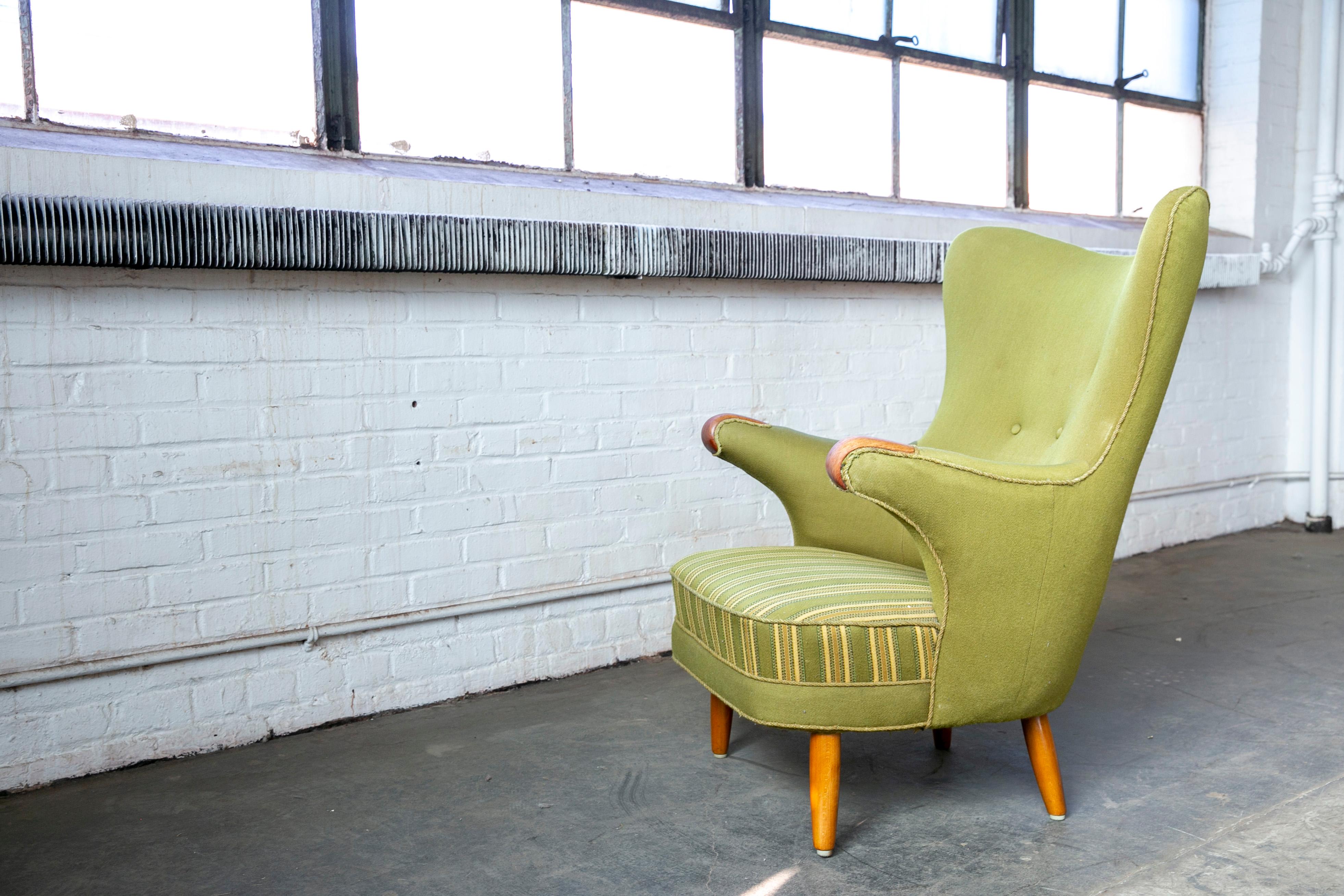 Rare Danish Mid-Century Papa Bear Style Lounge Chair, 1950s 1